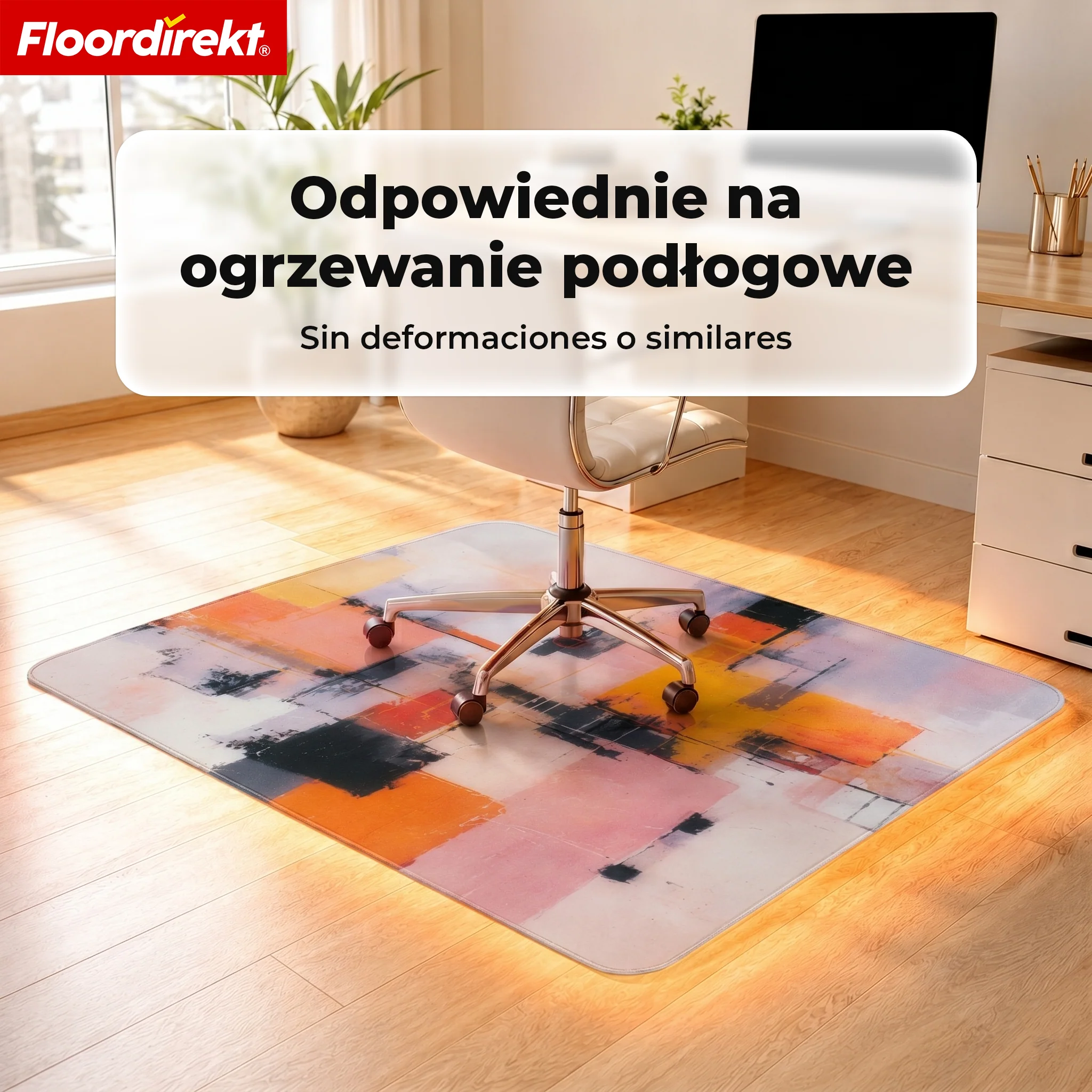 Designowa mata ochronna na podłogę | Wytrzymała podkładka pod krzesło biurowe ze specjalnego PVC do biura i home office | 80 x 118 cm - Image 30