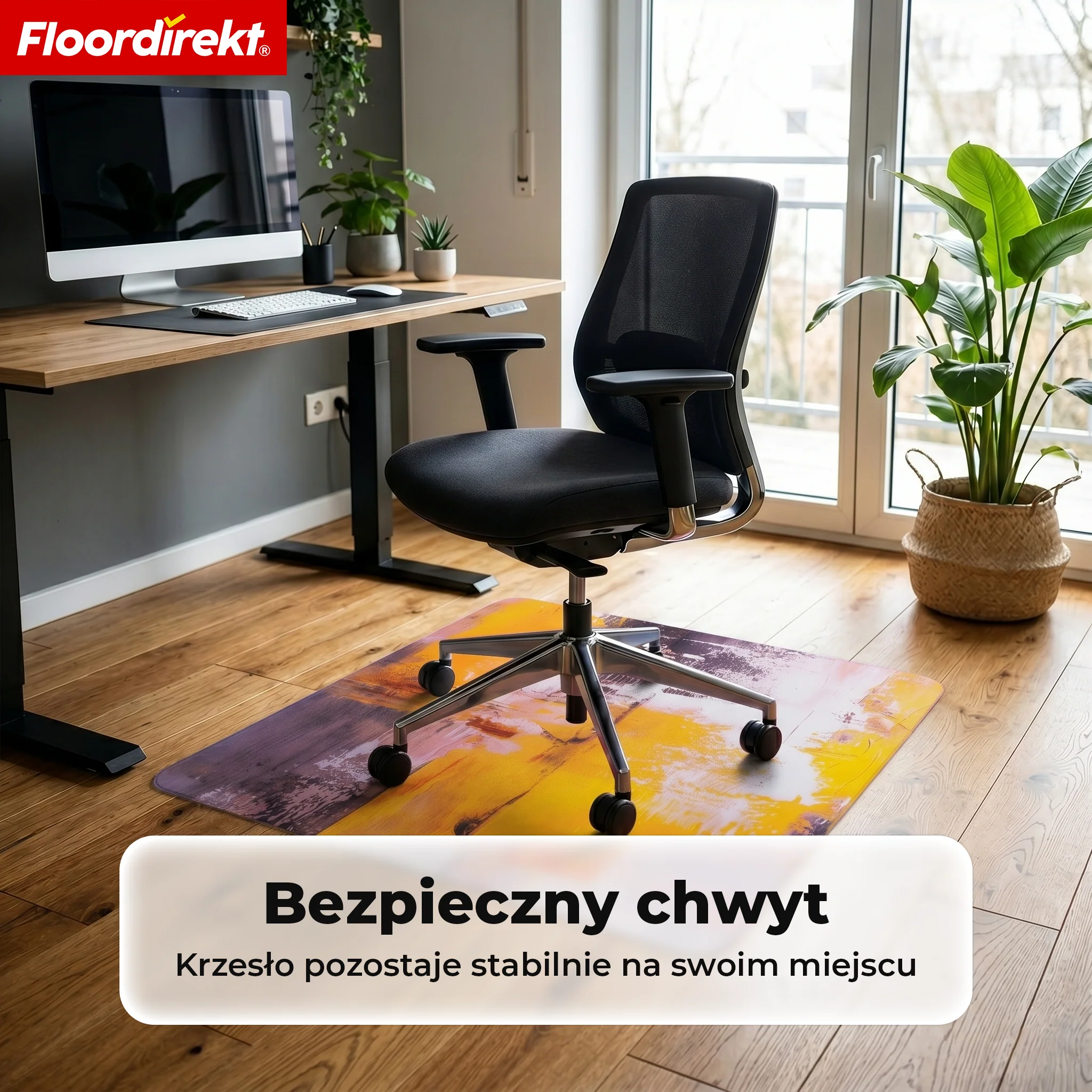 Designowa mata ochronna na podłogę | Wytrzymała podkładka pod krzesło biurowe ze specjalnego PVC do biura i home office | 80 x 118 cm - Image 38