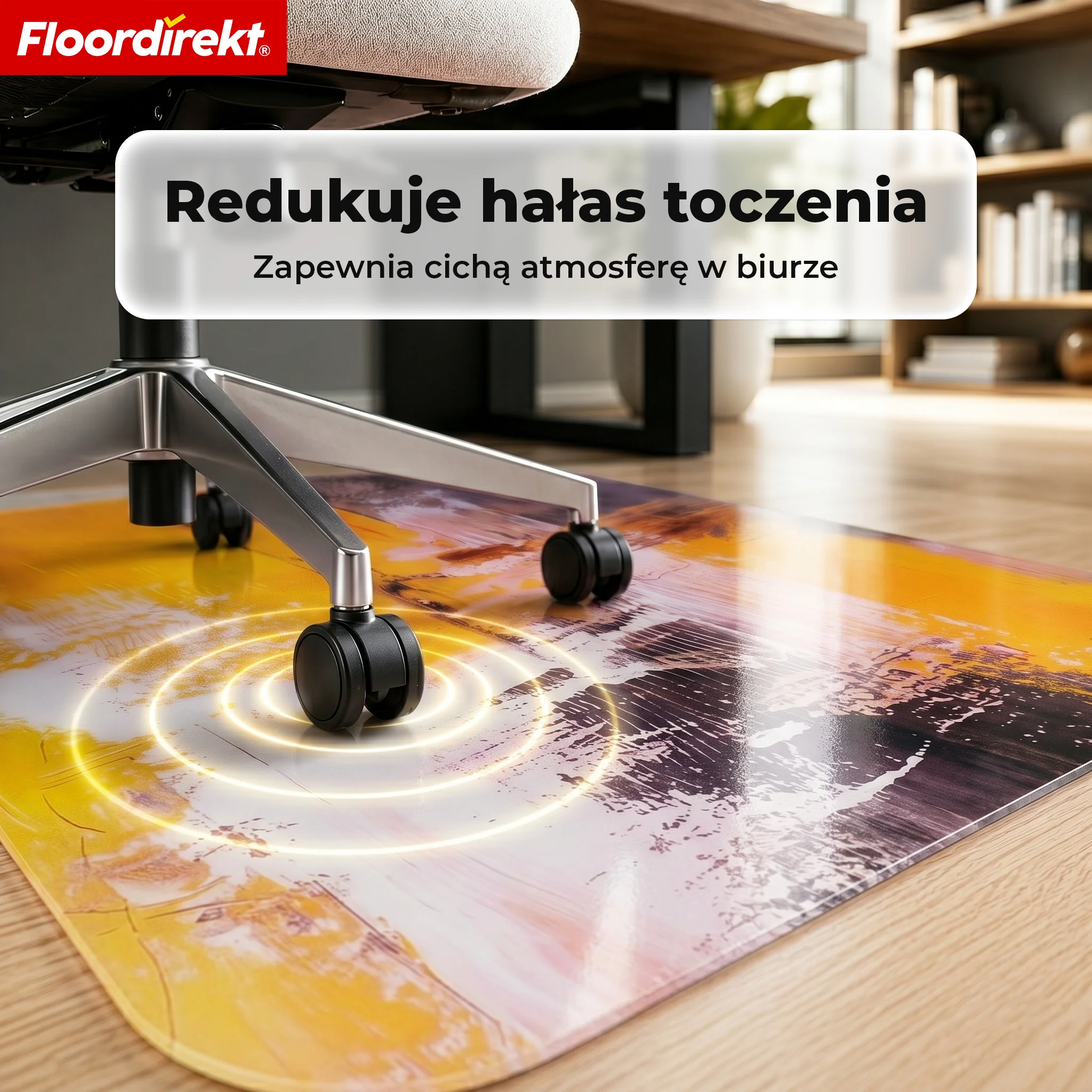 Designowa mata ochronna na podłogę | Wytrzymała podkładka pod krzesło biurowe ze specjalnego PVC do biura i home office | 80 x 118 cm - Image 39