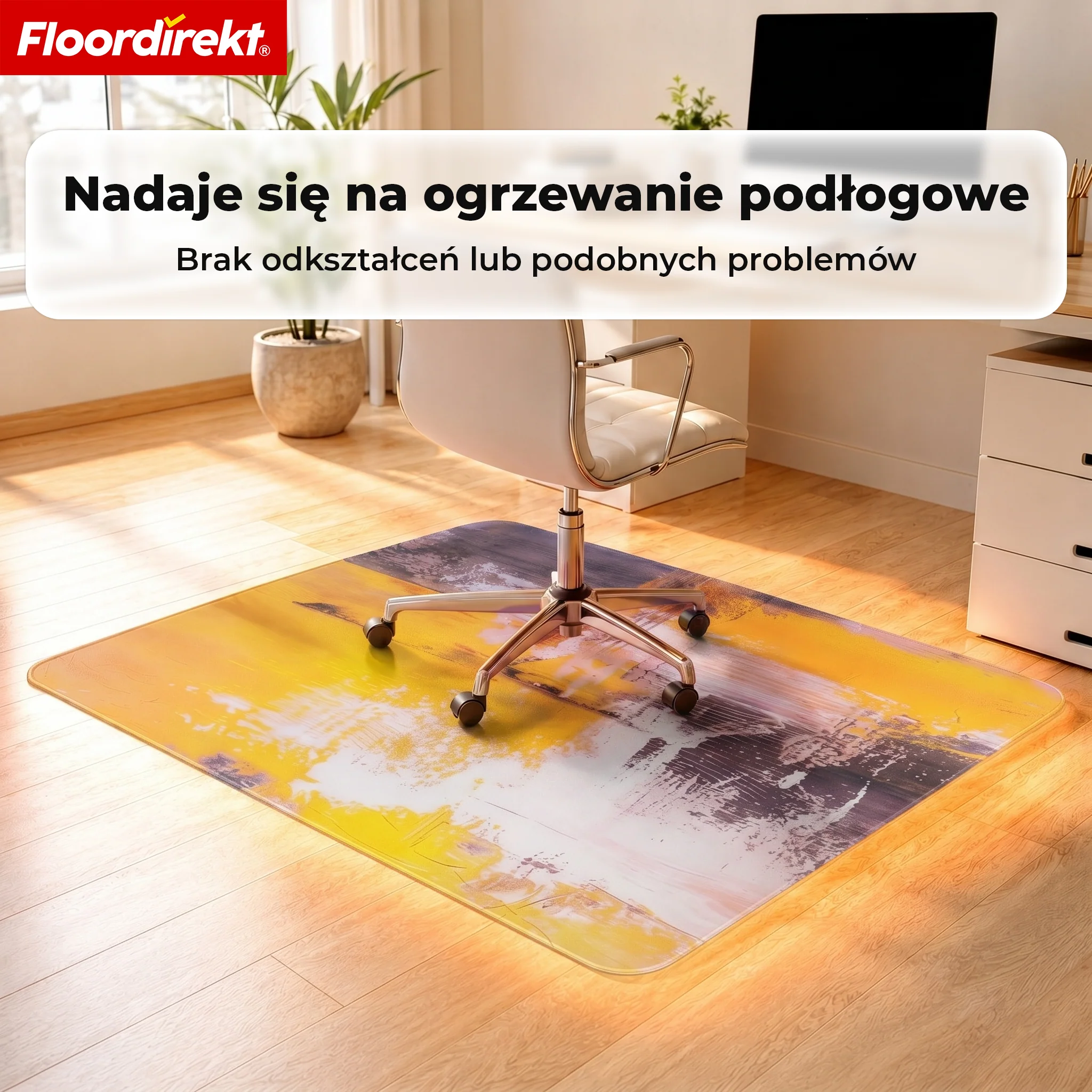 Designowa mata ochronna na podłogę | Wytrzymała podkładka pod krzesło biurowe ze specjalnego PVC do biura i home office | 80 x 118 cm - Image 40