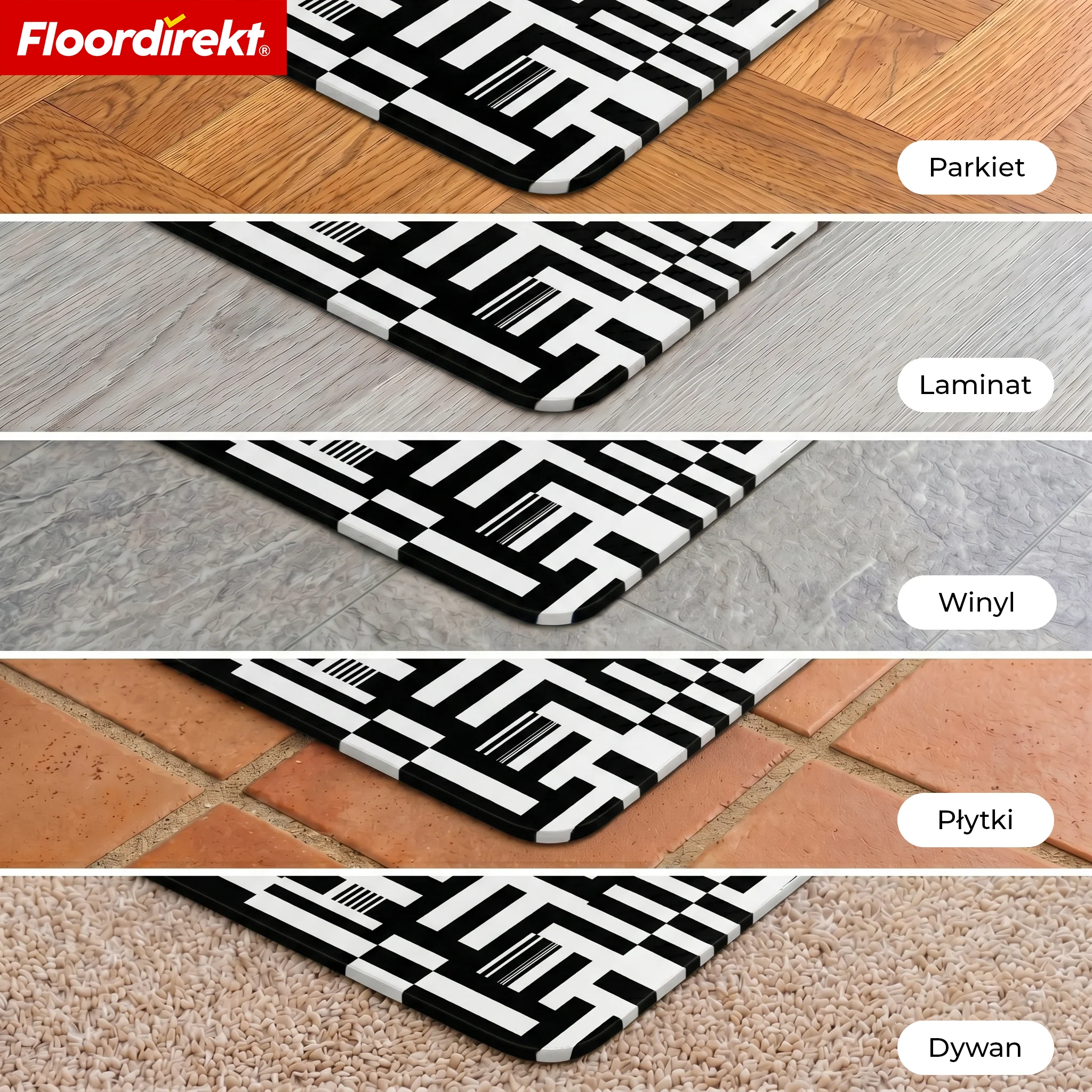 Designowa mata ochronna na podłogę | Wytrzymała podkładka pod krzesło biurowe ze specjalnego PVC do biura i home office | 80 x 118 cm - Image 46