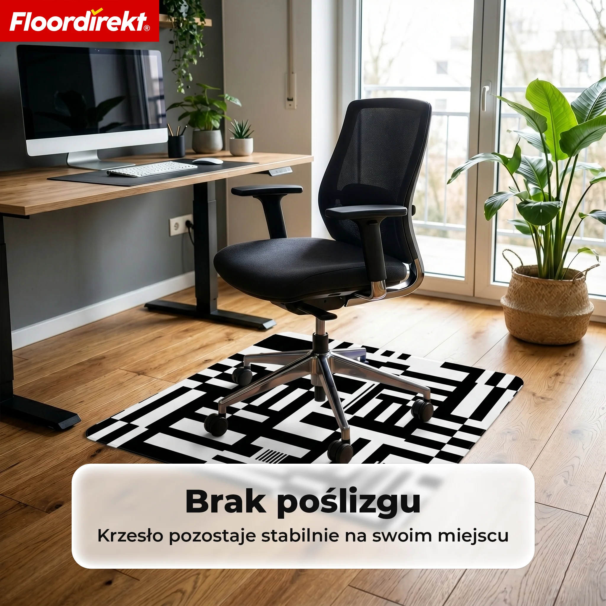 Designowa mata ochronna na podłogę | Wytrzymała podkładka pod krzesło biurowe ze specjalnego PVC do biura i home office | 80 x 118 cm - Image 48