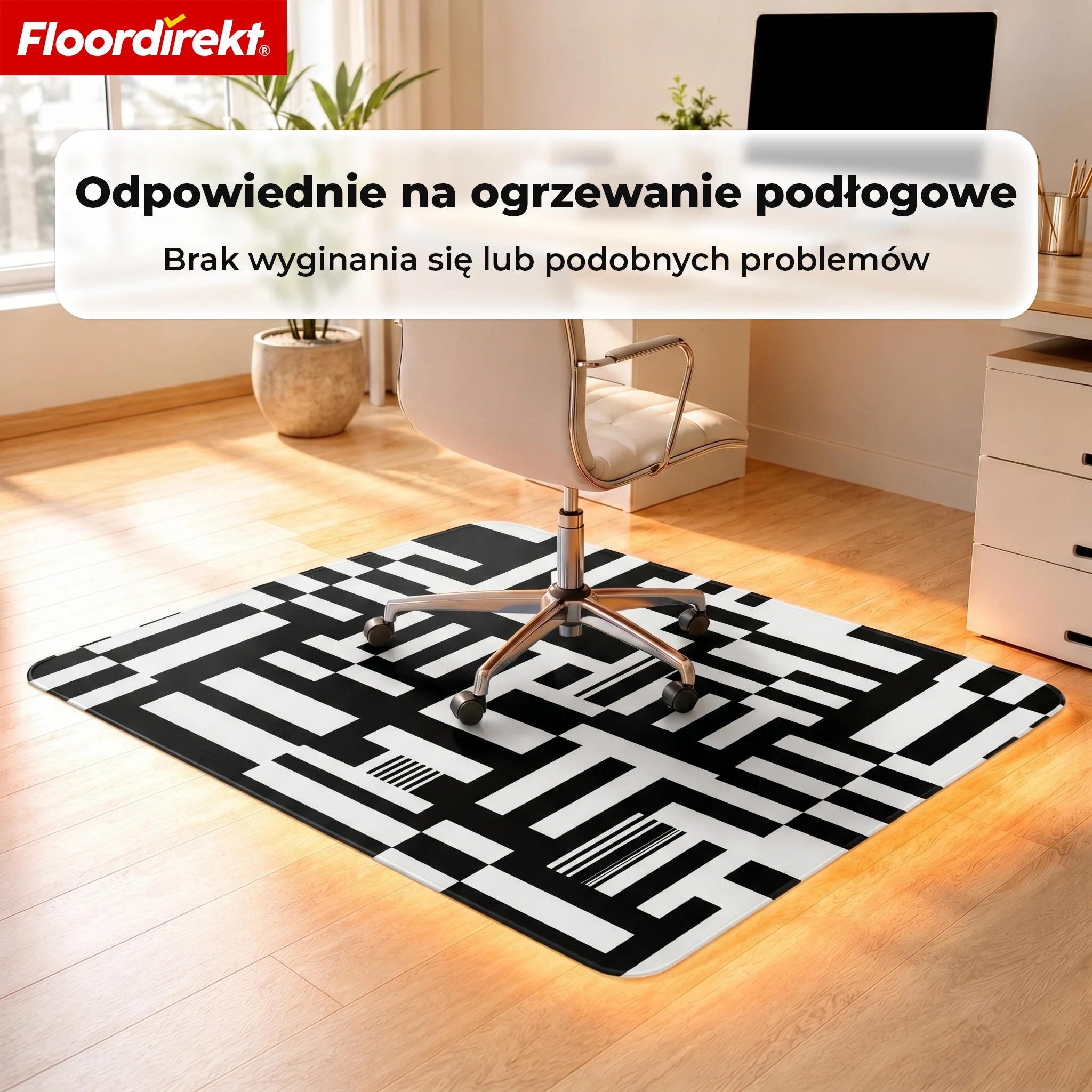 Designowa mata ochronna na podłogę | Wytrzymała podkładka pod krzesło biurowe ze specjalnego PVC do biura i home office | 80 x 118 cm - Image 50
