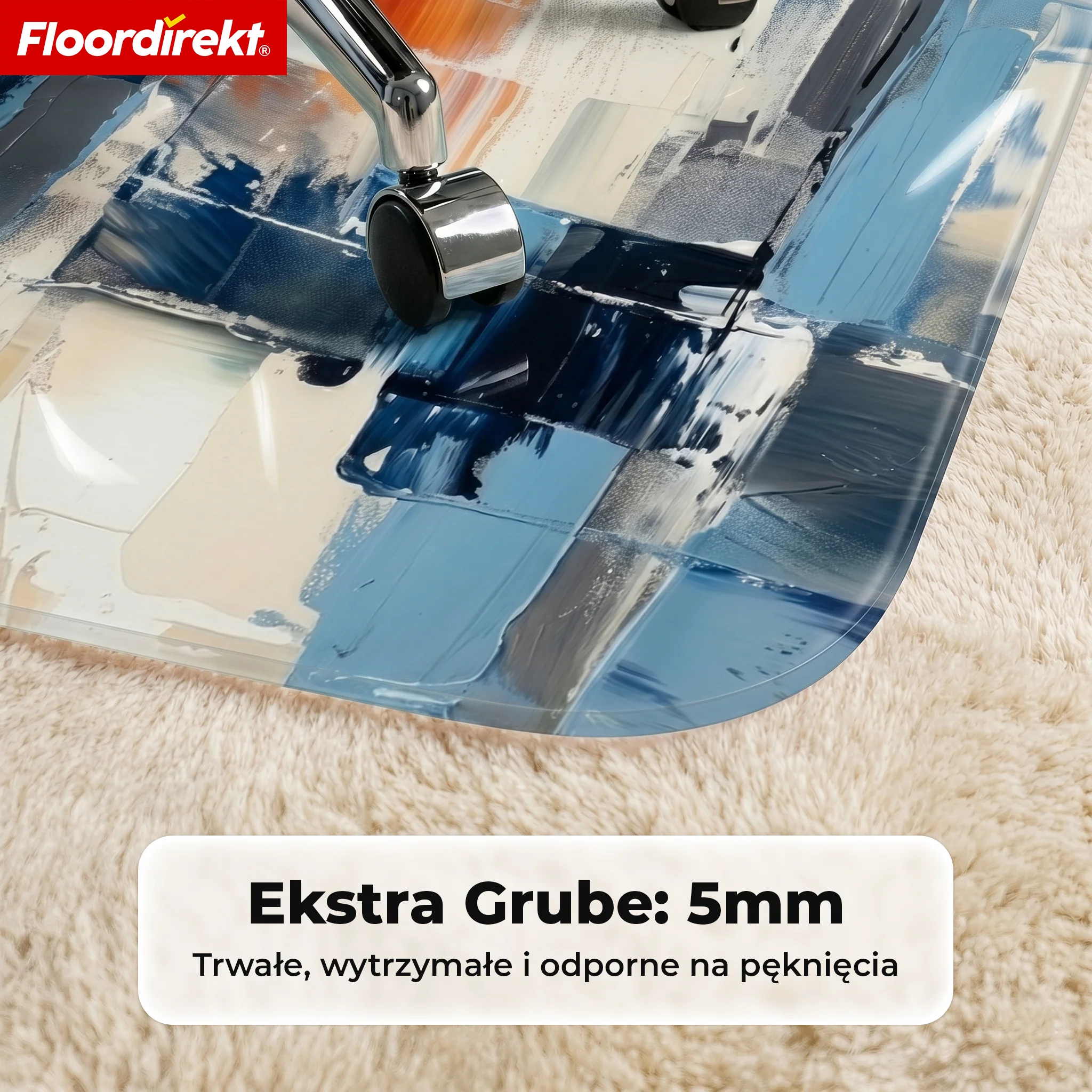 Designowa mata ochronna na podłogę | Wytrzymała podkładka pod krzesło biurowe ze specjalnego PVC do biura i home office | 80 x 118 cm - Image 57