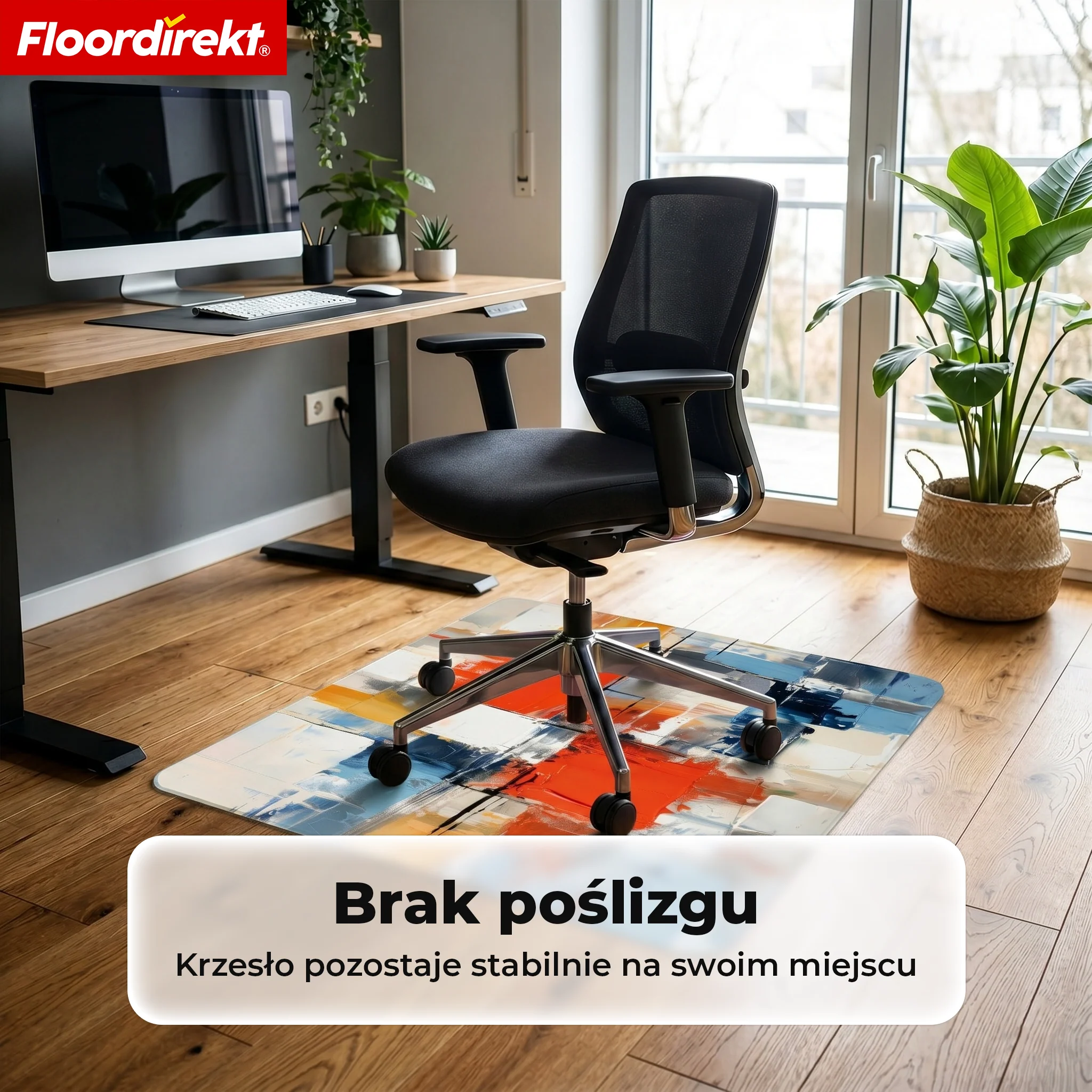 Designowa mata ochronna na podłogę | Wytrzymała podkładka pod krzesło biurowe ze specjalnego PVC do biura i home office | 80 x 118 cm - Image 58