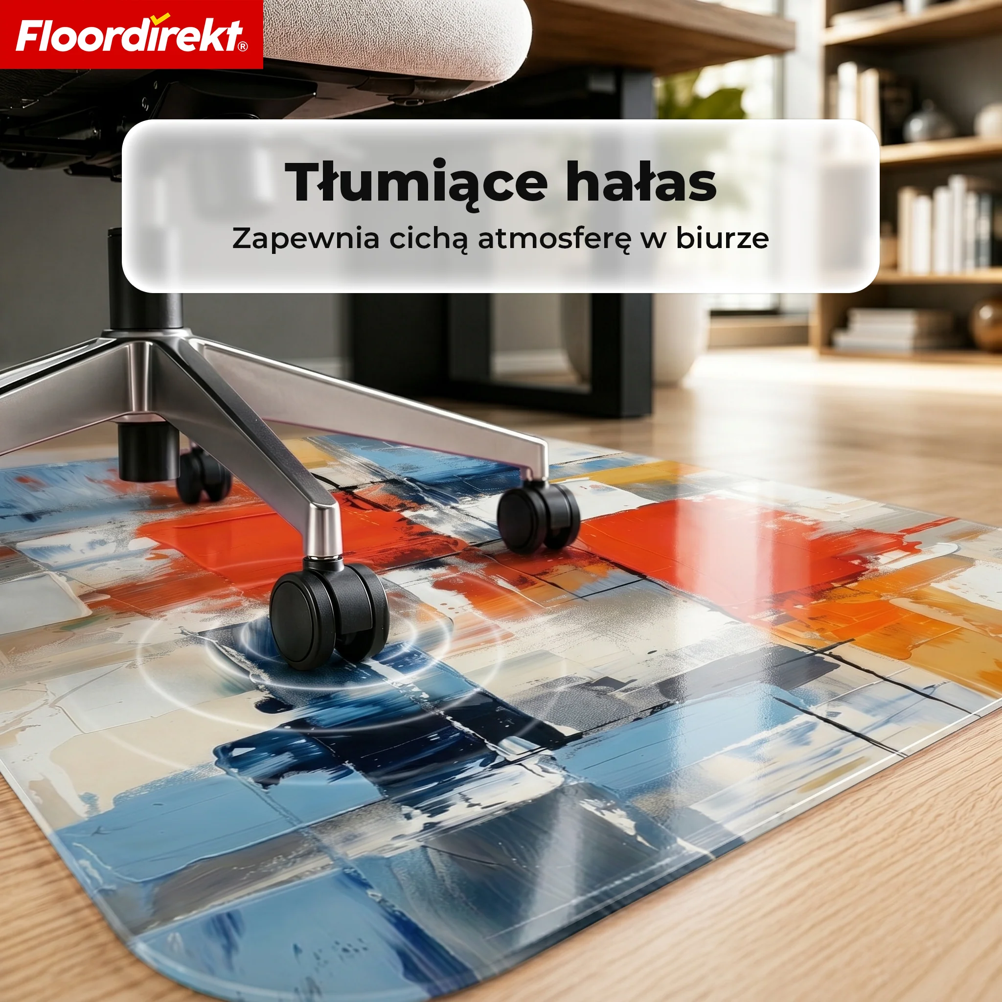 Designowa mata ochronna na podłogę | Wytrzymała podkładka pod krzesło biurowe ze specjalnego PVC do biura i home office | 80 x 118 cm - Image 59