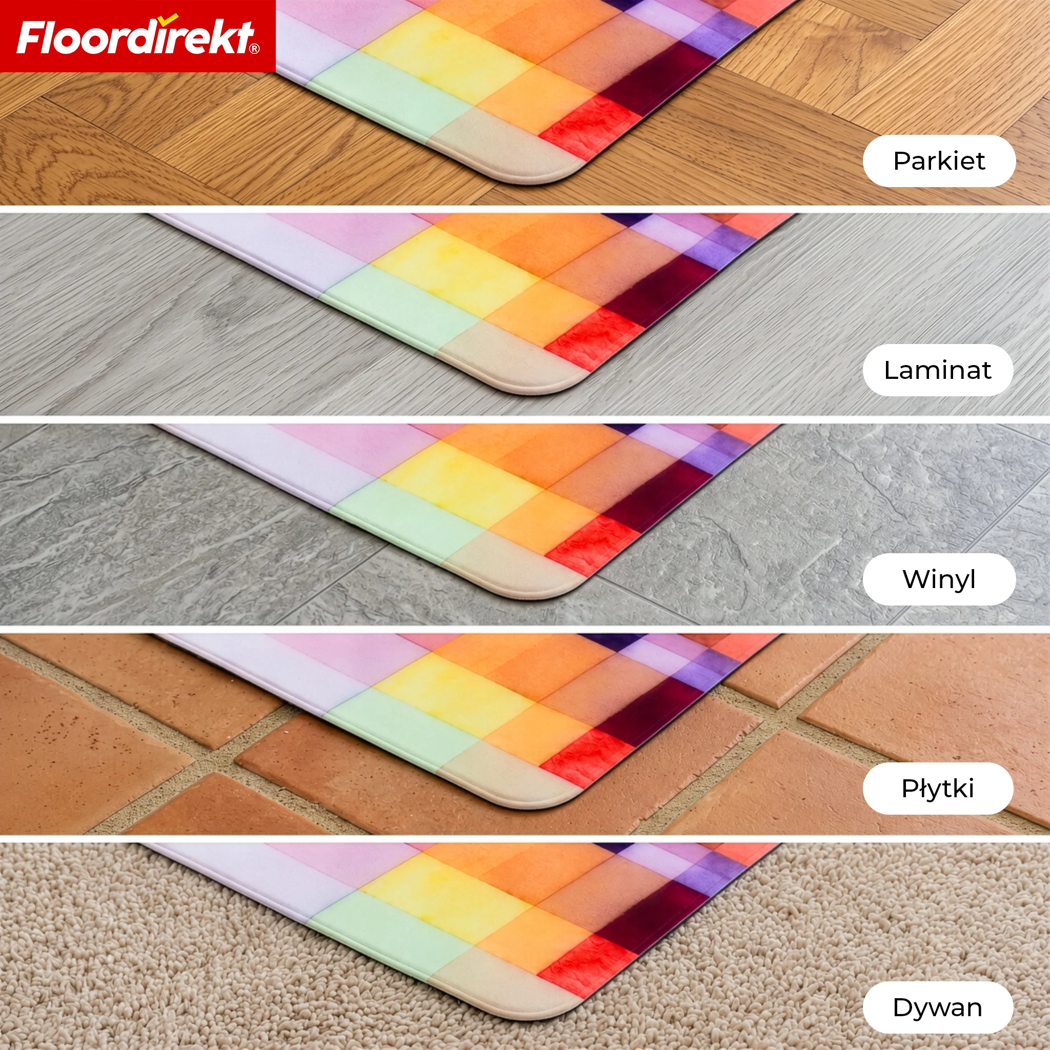 Designowa mata ochronna na podłogę | Wytrzymała podkładka pod krzesło biurowe ze specjalnego PVC do biura i home office | 80 x 118 cm - Image 6