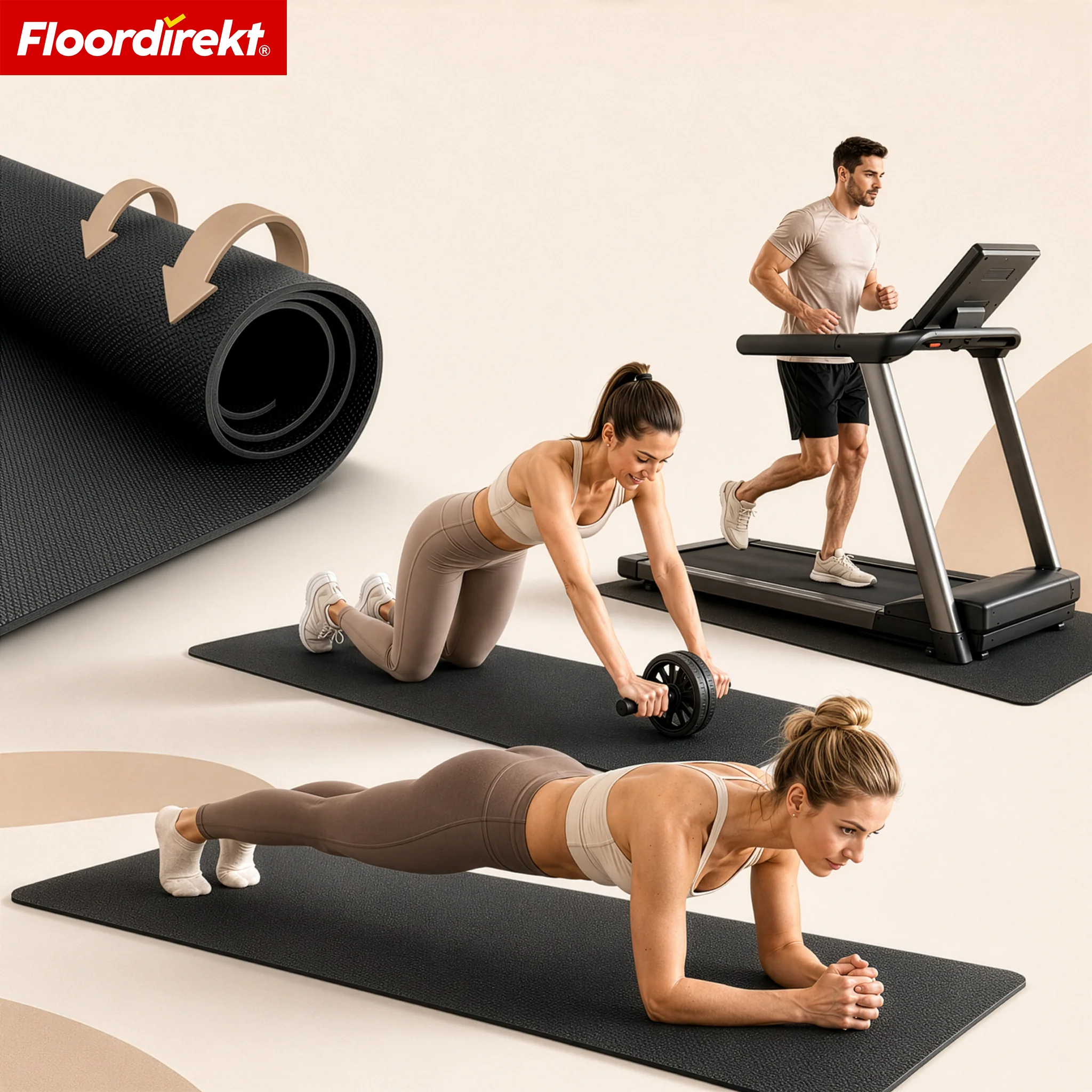 Mata ochronna podłogowa | Sparta | Antypoślizgowa mata pod sprzęt fitness do bieżni i orbitreka - Image 6