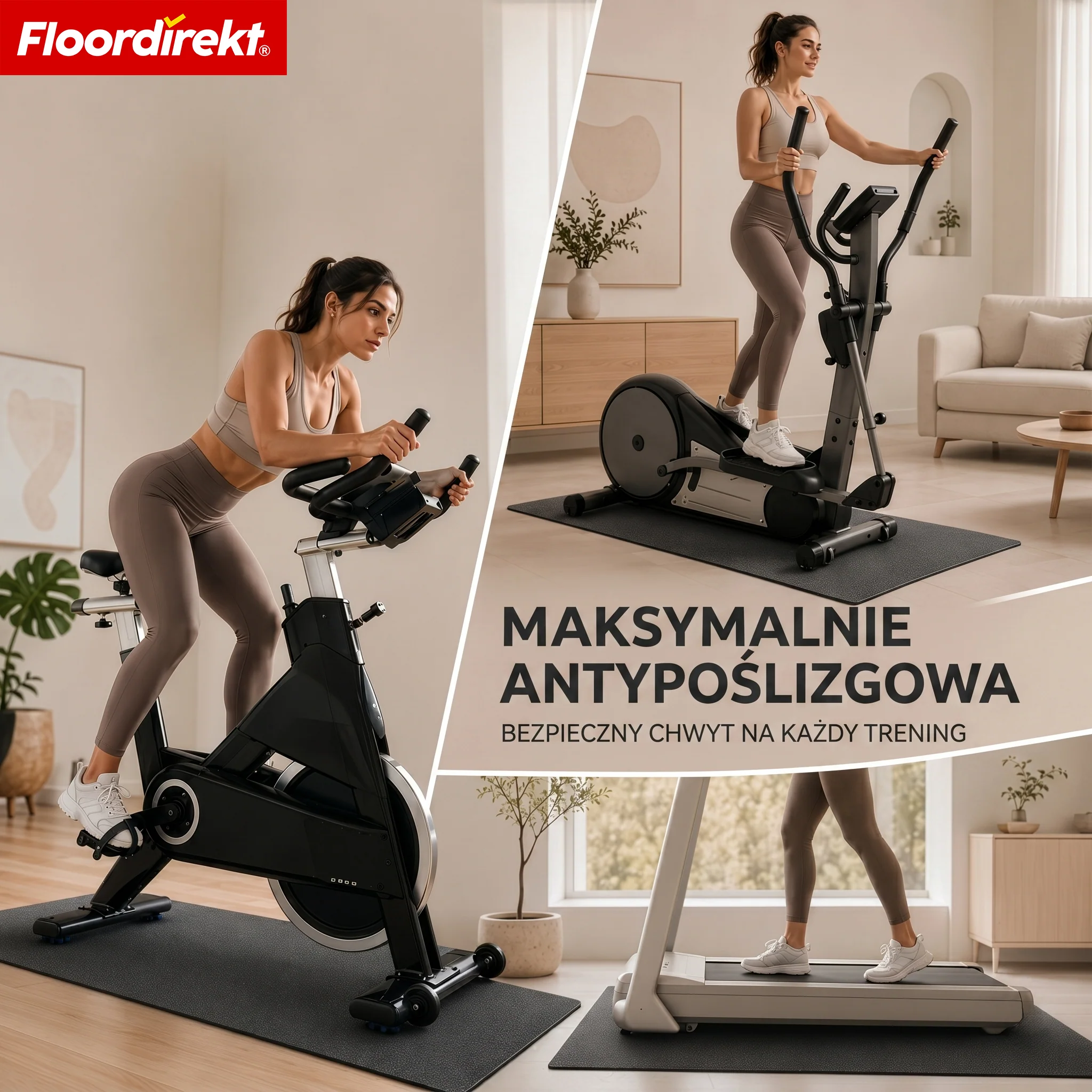 Mata ochronna podłogowa | Sparta | Antypoślizgowa mata pod sprzęt fitness do bieżni i orbitreka - Image 8