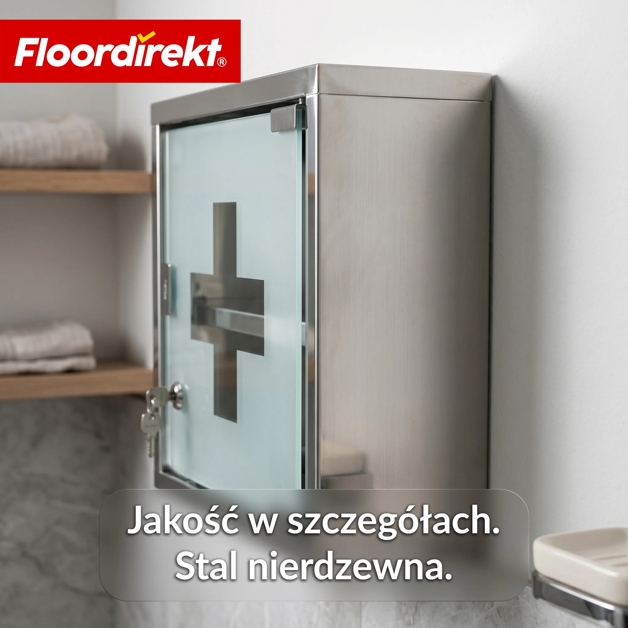 Szafka na leki | Allen | Zamykana szafka medyczna ze stali nierdzewnej lub biała malowana proszkowo | Szafka na leki z drzwiczkami szklanymi - Image 7