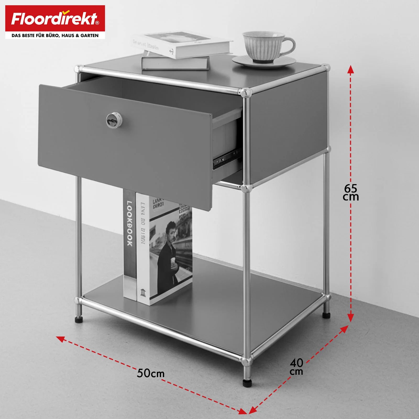 Regał metalowy | Concept Epure MK-139 | Regał pomocniczy i do przechowywania z szufladą i półkami | Dostępny w kilku kolorach - Image 18