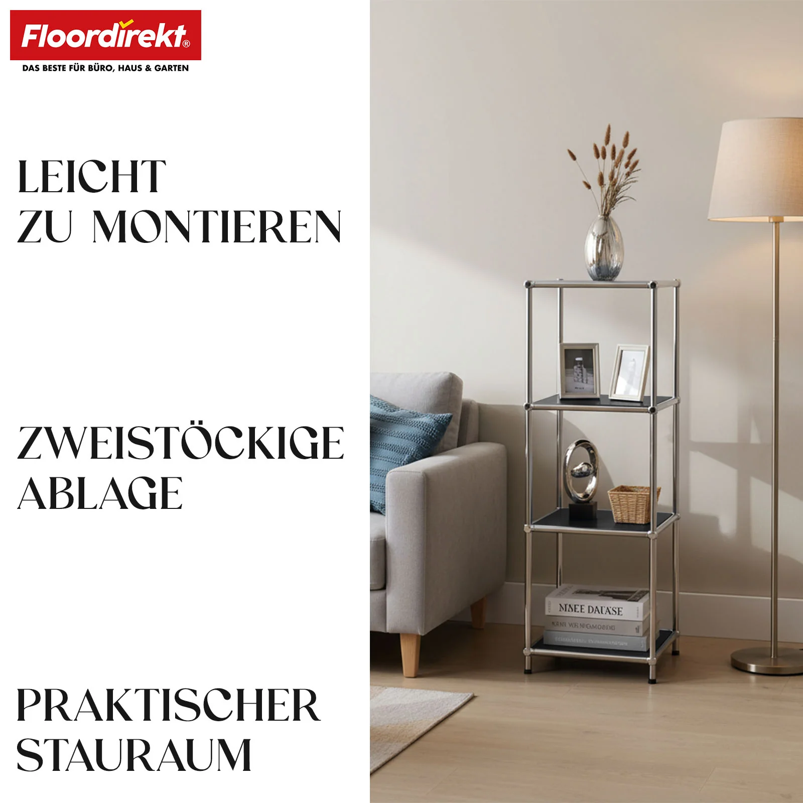 Regał metalowy | Concept Epure MK-005 | 4-poziomowy regał z otwartymi półkami | Dostępny w kilku kolorach - Image 12