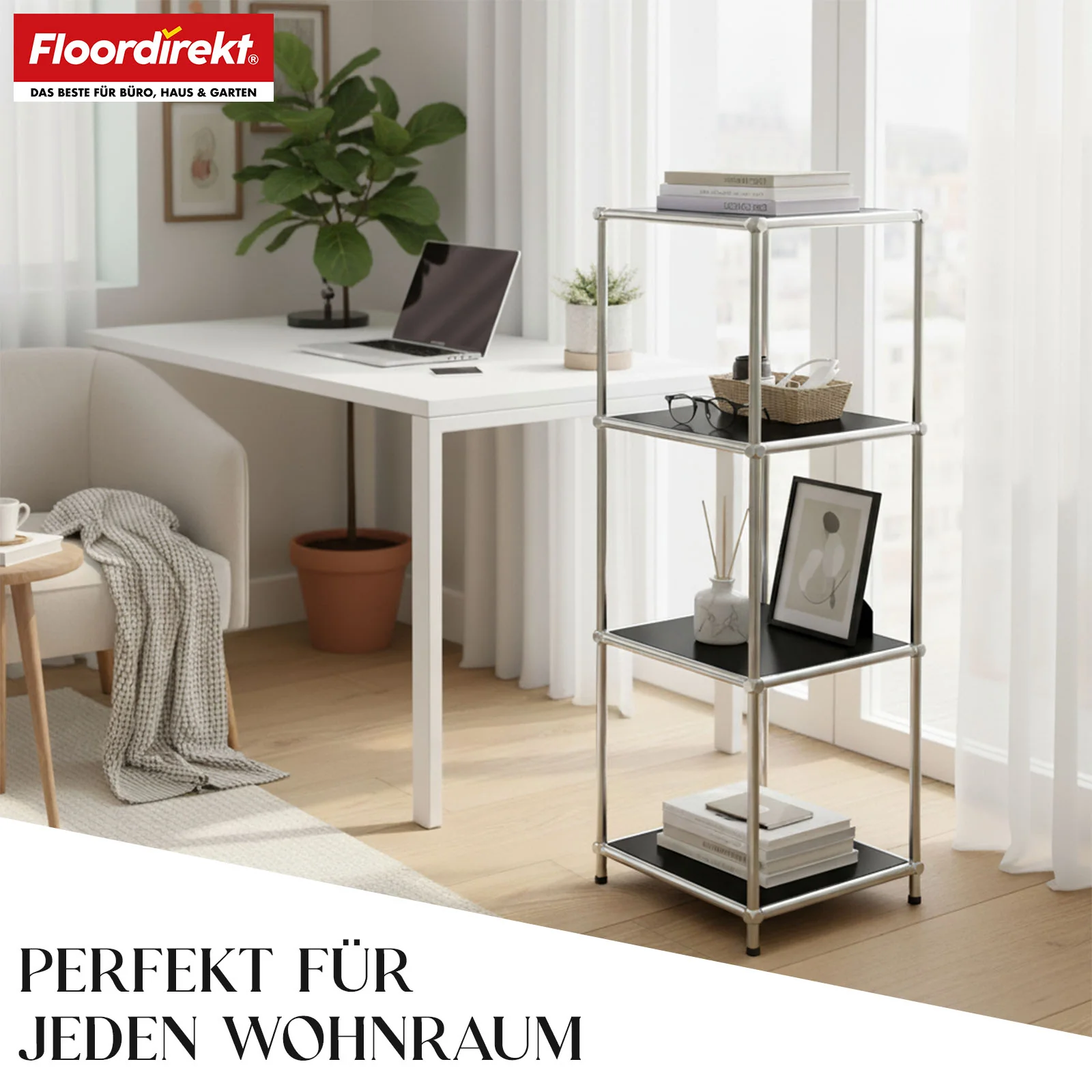 Regał metalowy | Concept Epure MK-005 | 4-poziomowy regał z otwartymi półkami | Dostępny w kilku kolorach - Image 15