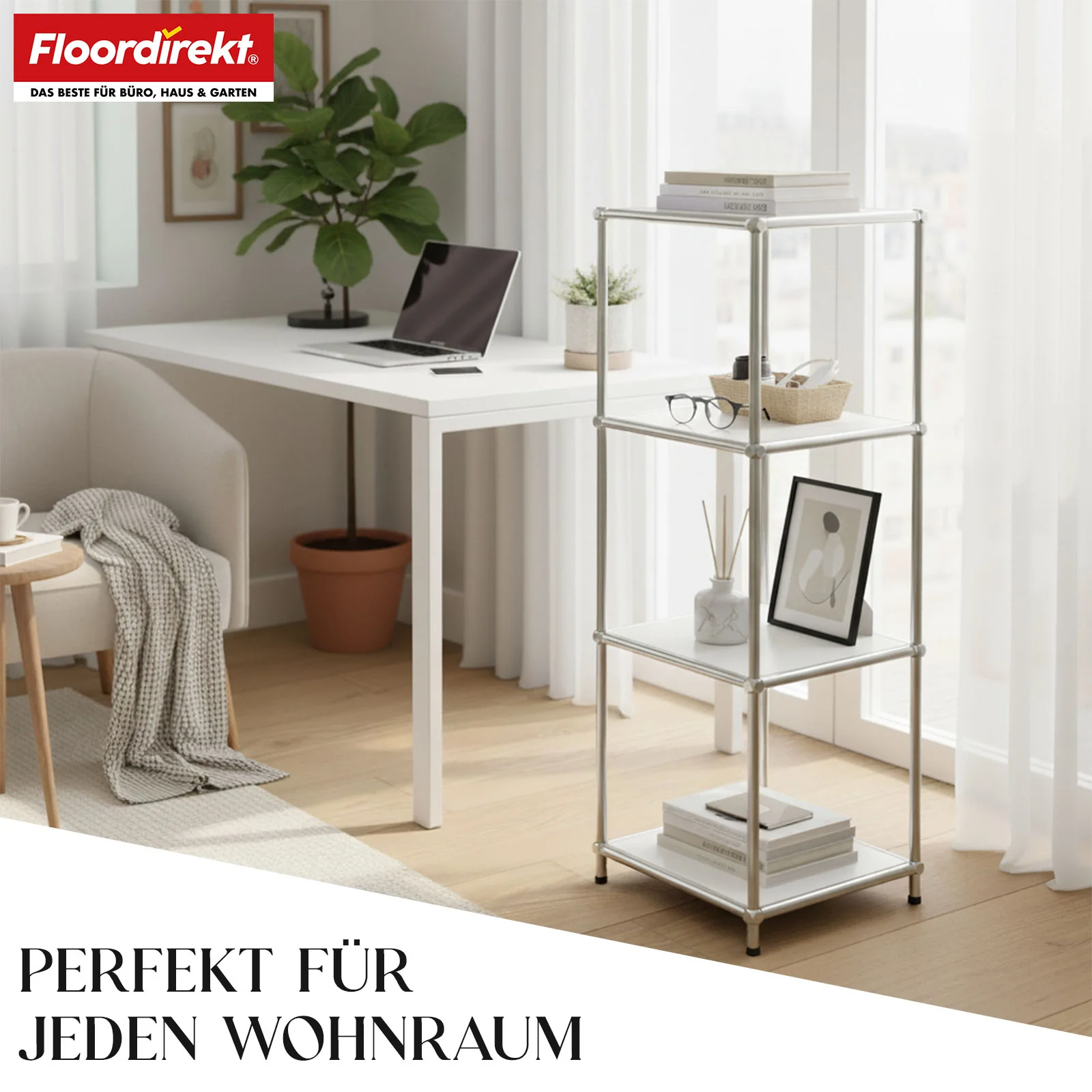 Regał metalowy | Concept Epure MK-005 | 4-poziomowy regał z otwartymi półkami | Dostępny w kilku kolorach - Image 7