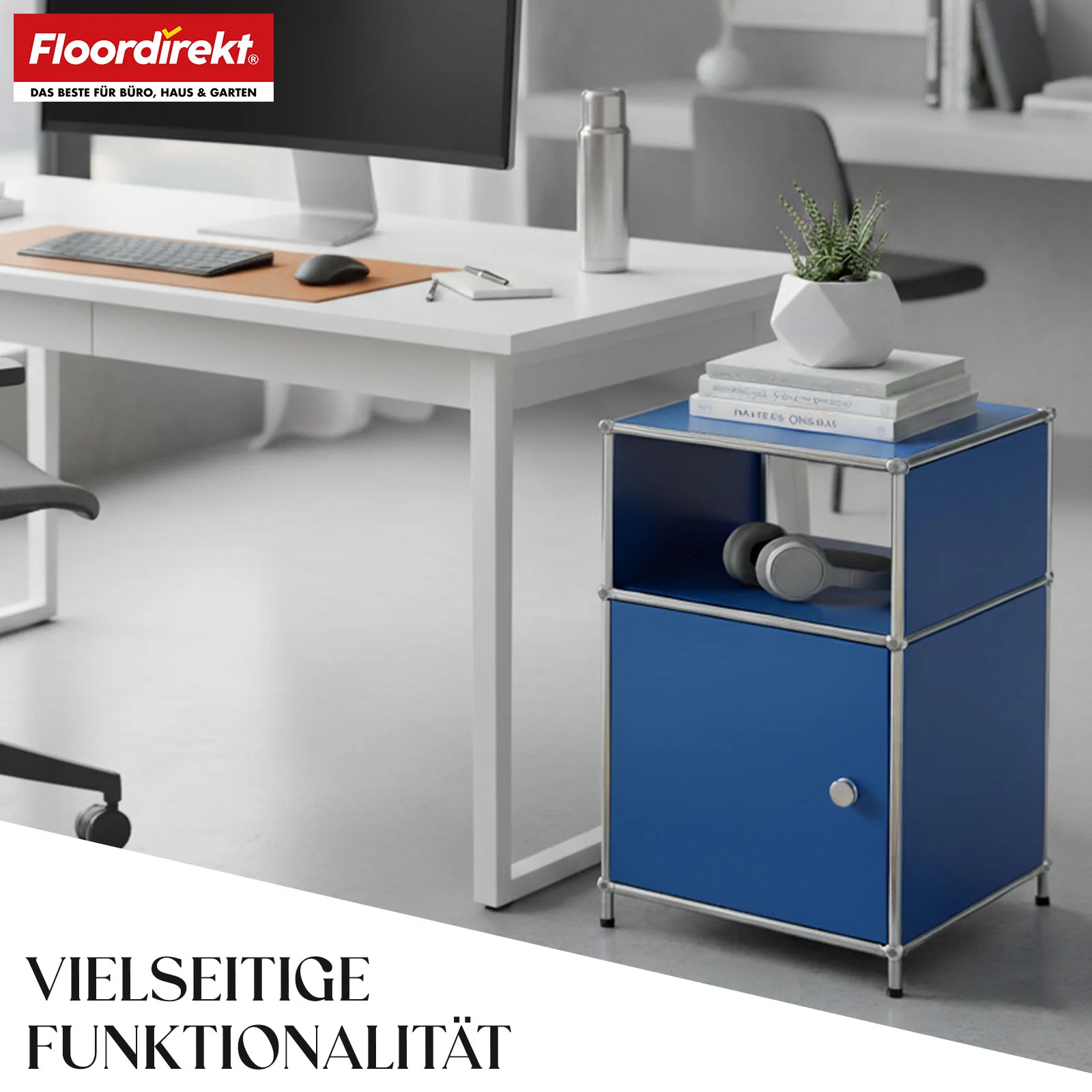 Regał metalowy | Concept Epure MK-040 | 3-poziomowy regał do przechowywania z drzwiami i półkami | Dostępny w kilku kolorach - Image 5