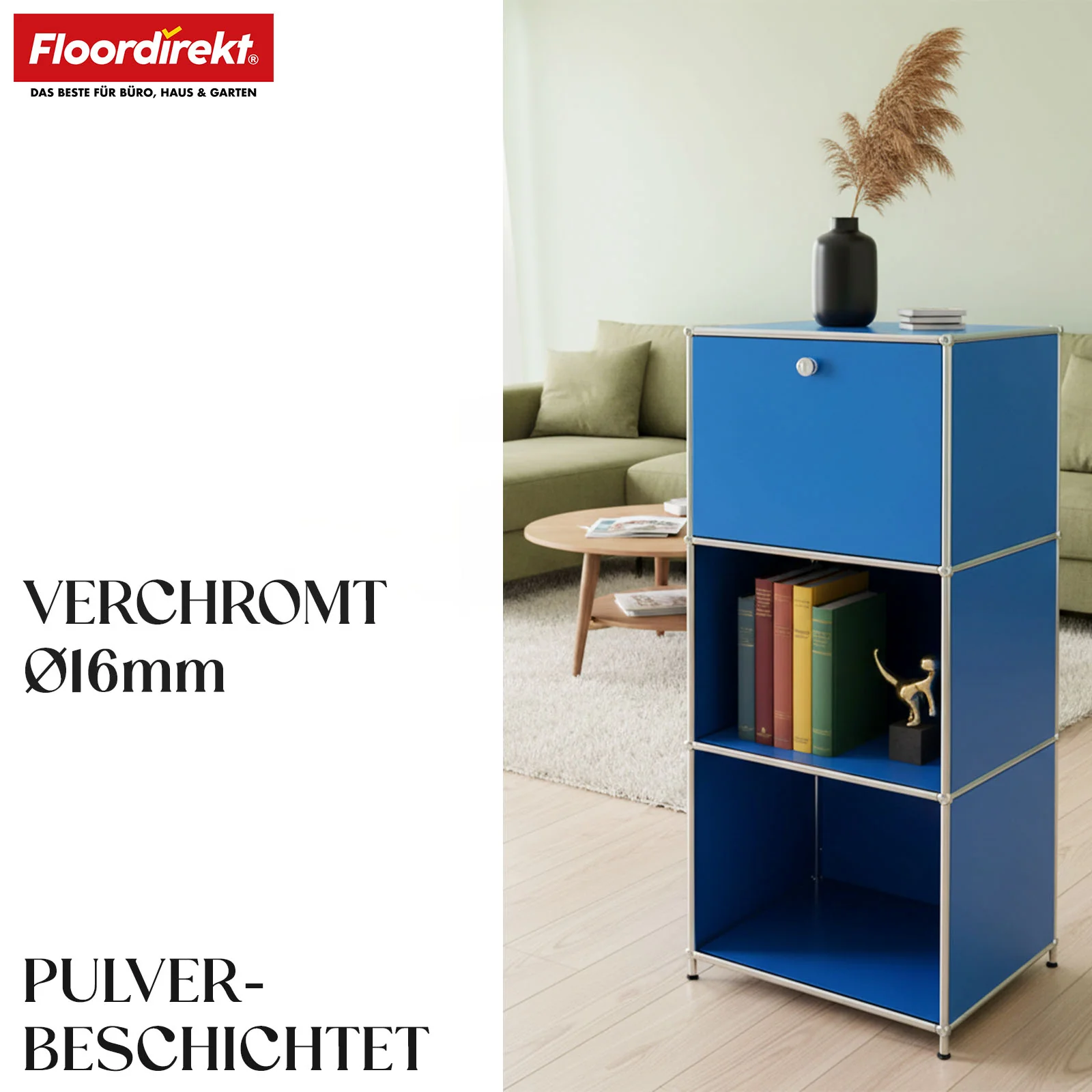 Regał metalowy | Concept Epure MK-107 | 4-poziomowy regał do przechowywania z zamykaną przegrodą i półkami | W różnych kolorach - Image 27