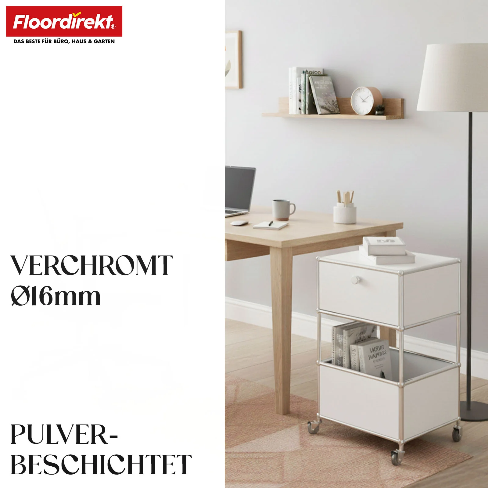 Regał metalowy | Concept Epure MK-145 | 3-poziomowy kontener na kółkach z szufladą i półkami | Dostępny w kilku kolorach - Image 19