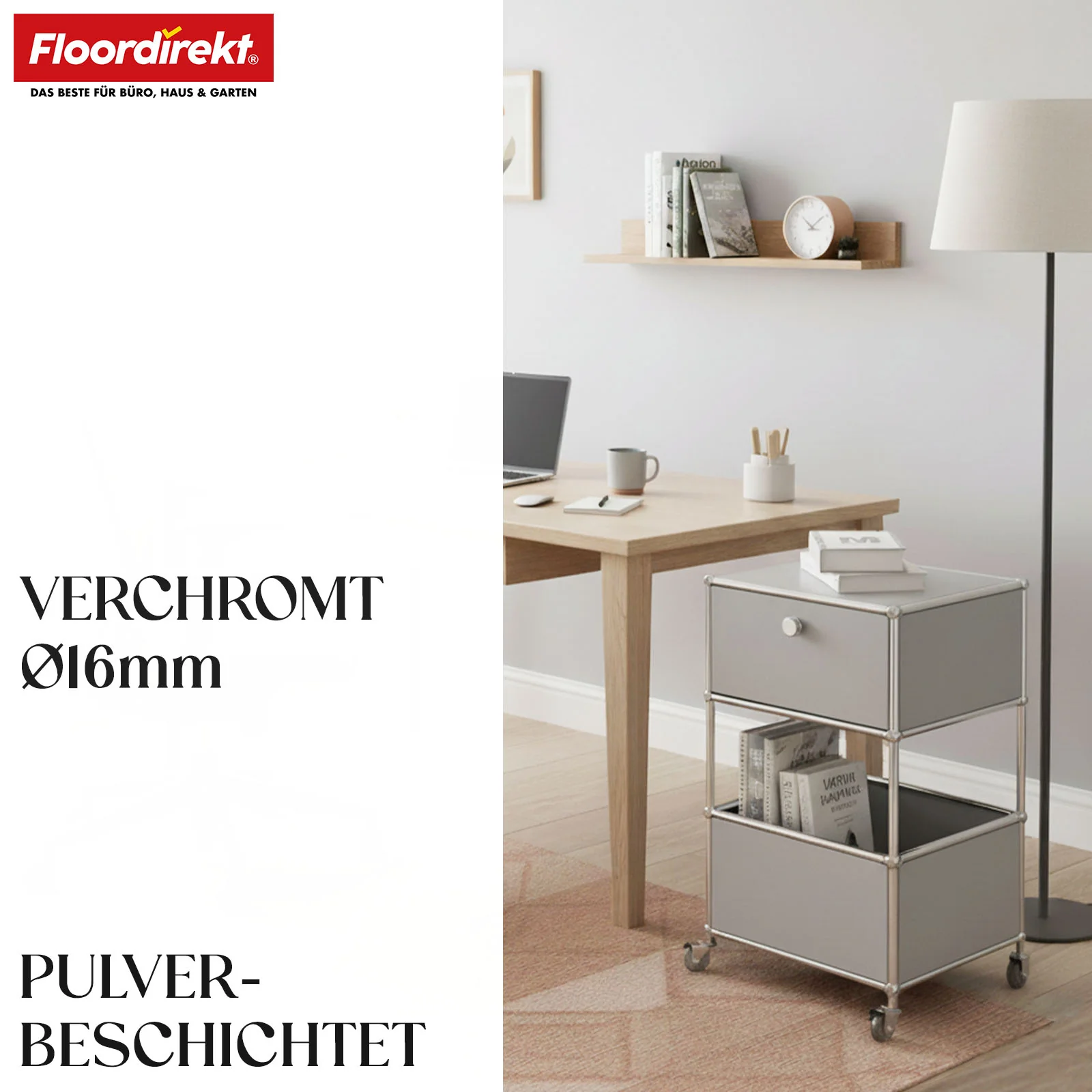 Regał metalowy | Concept Epure MK-145 | 3-poziomowy kontener na kółkach z szufladą i półkami | Dostępny w kilku kolorach - Image 27