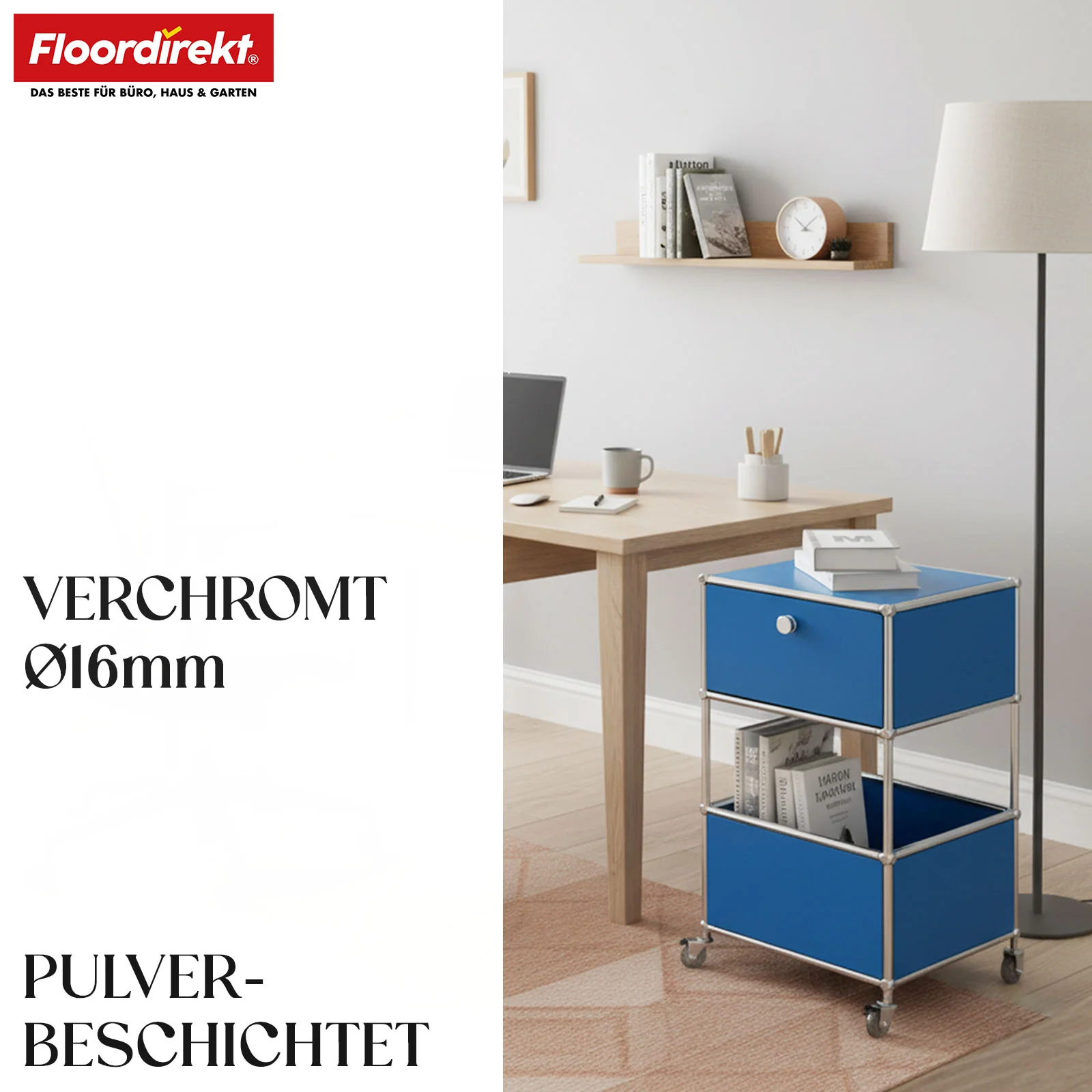 Regał metalowy | Concept Epure MK-145 | 3-poziomowy kontener na kółkach z szufladą i półkami | Dostępny w kilku kolorach - Image 3