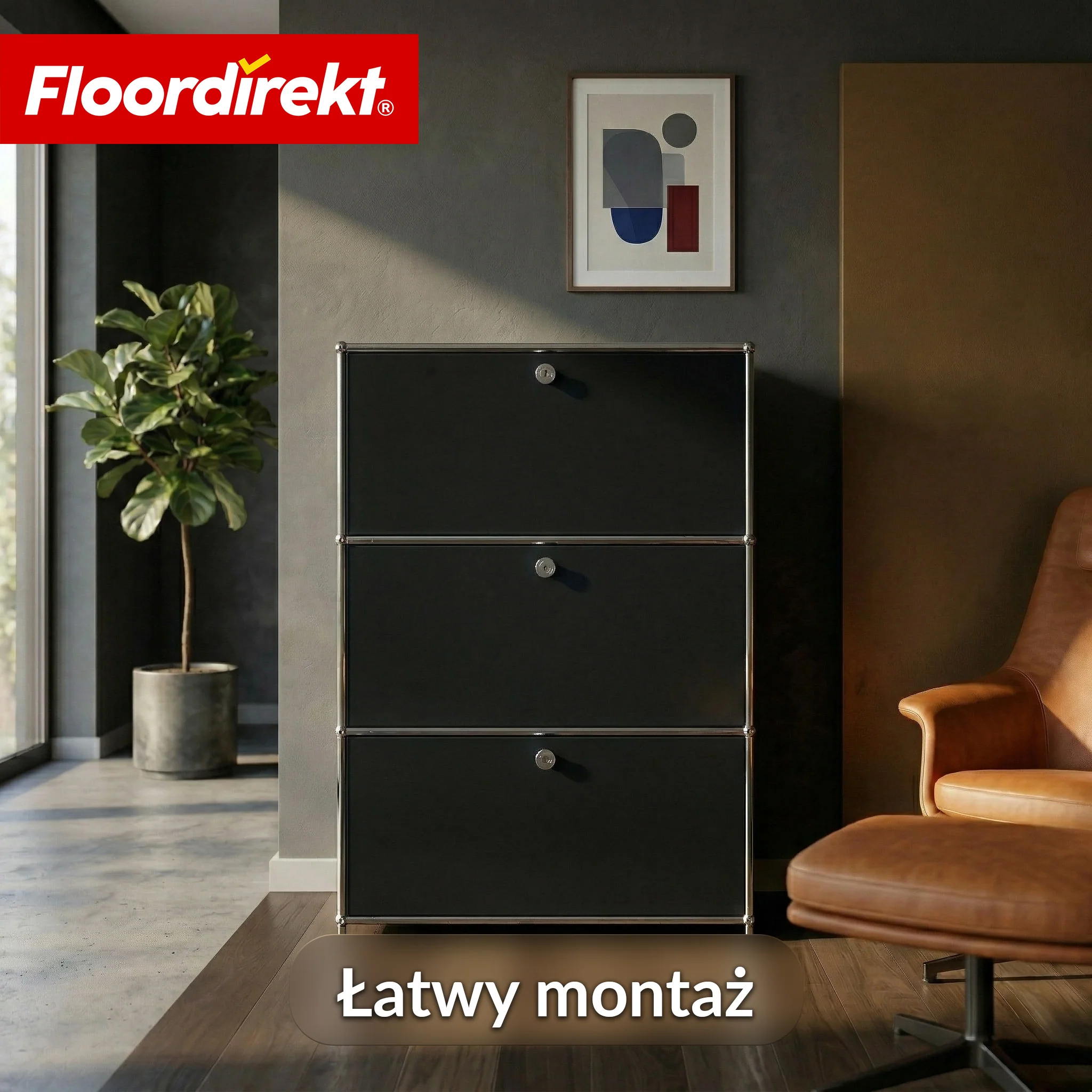 Szafka metalowa | Concept Epure MK-129 | Komoda z 3 zamykanymi schowkami | Nowoczesna szafka do przechowywania - Image 16