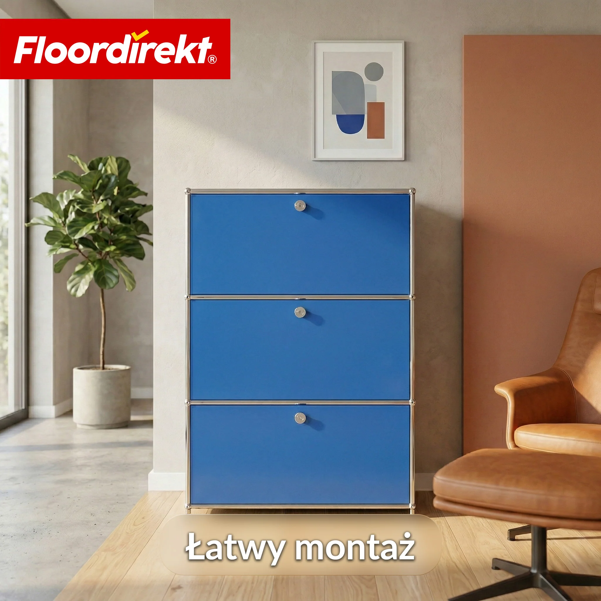 Szafka metalowa | Concept Epure MK-129 | Komoda z 3 zamykanymi schowkami | Nowoczesna szafka do przechowywania - Image 8