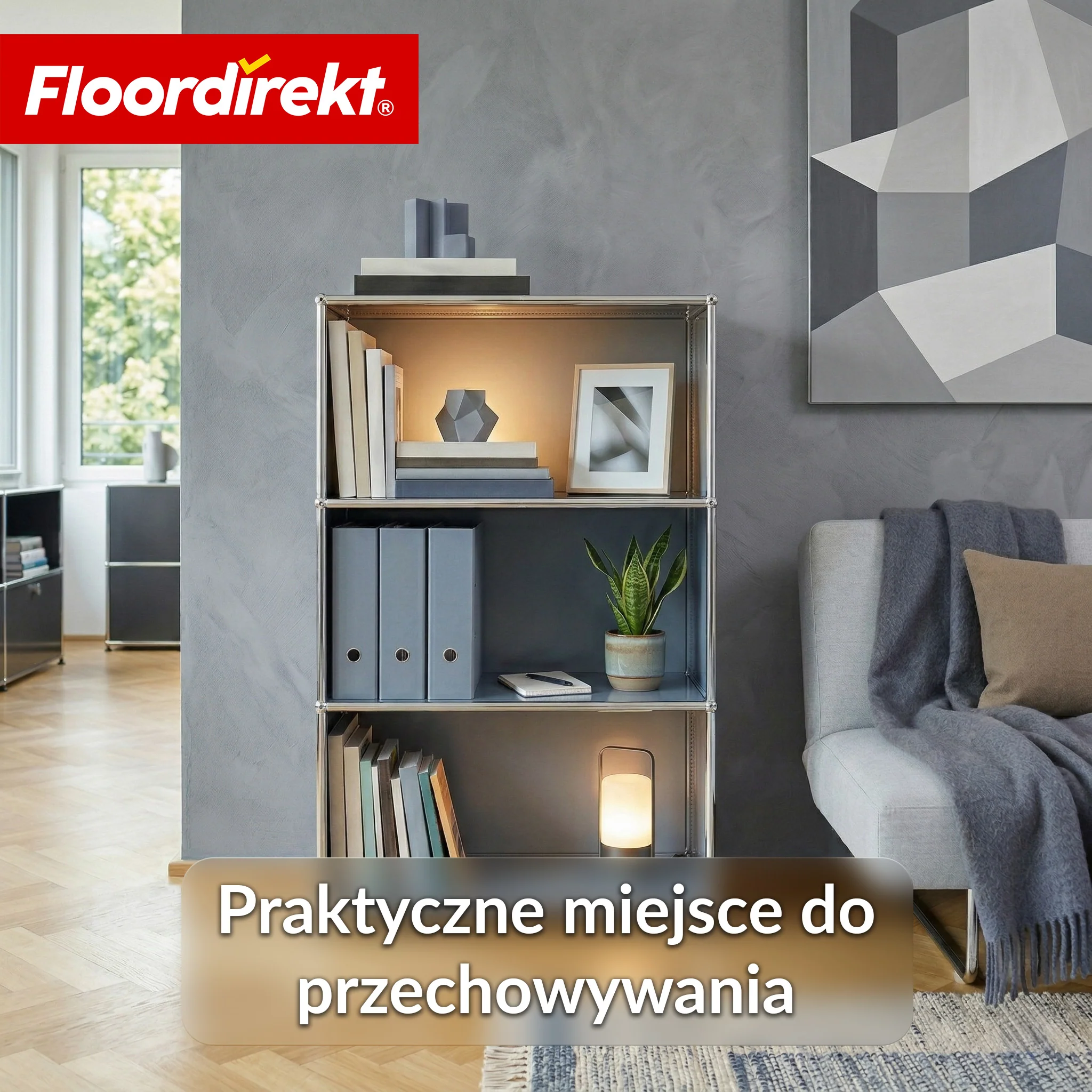 Metallowy regał | Concept Epure MK-101 | Regał stojący 4 półki | Regał na książki z bocznymi ściankami | Nowoczesny regał do przechowywania - Image 21