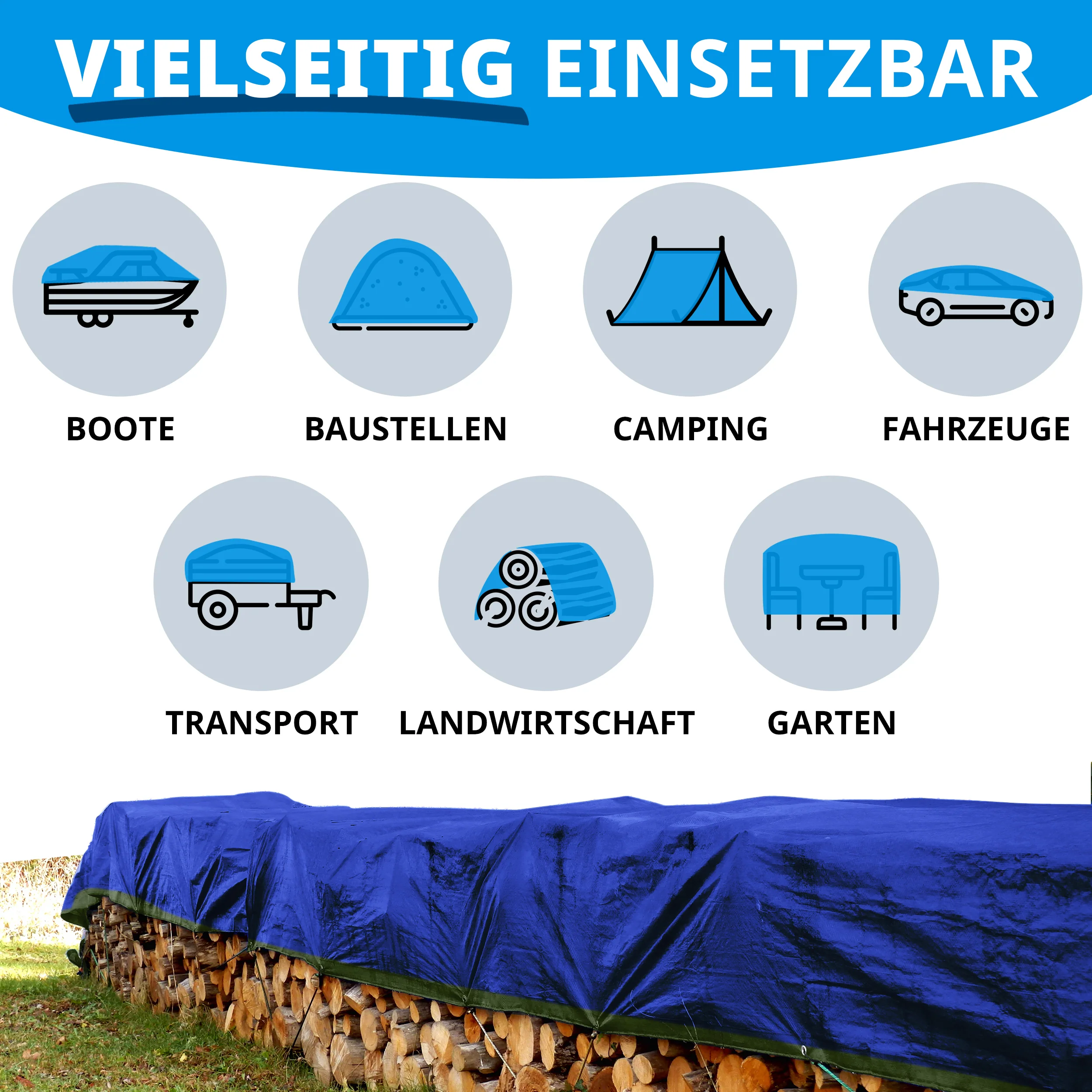 Plandeka | Wyjątkowo odporna na rozdarcia | Niezawodna ochrona do wszechstronnych zastosowań | 180 g/m² - Image 5