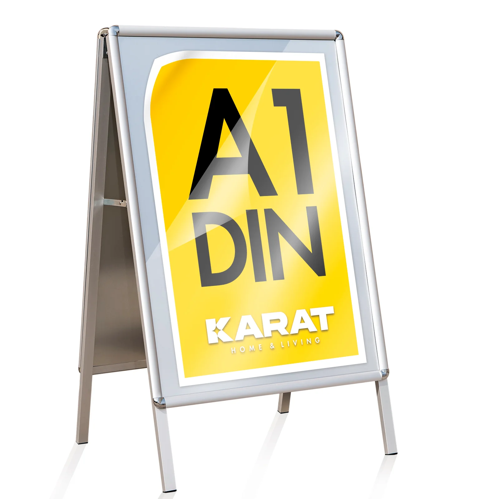 Potykacz reklamowy | DIN A1 & A2 | Dwustronny stojak reklamowy z aluminium