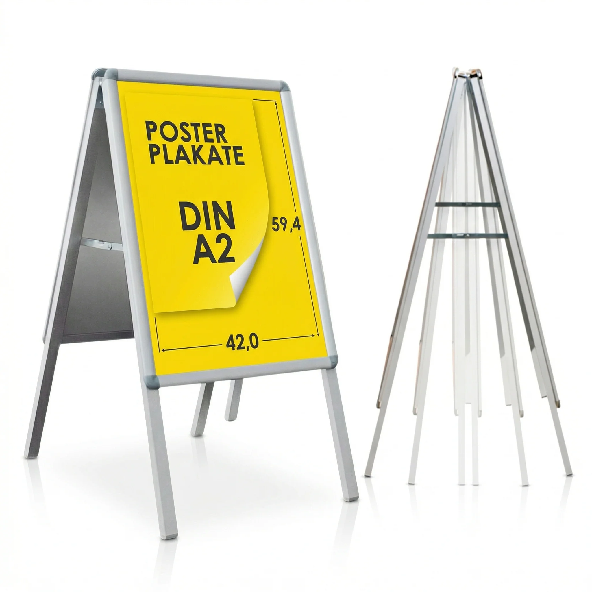 Potykacz reklamowy | DIN A1 & A2 | Dwustronny stojak reklamowy z aluminium - Image 9