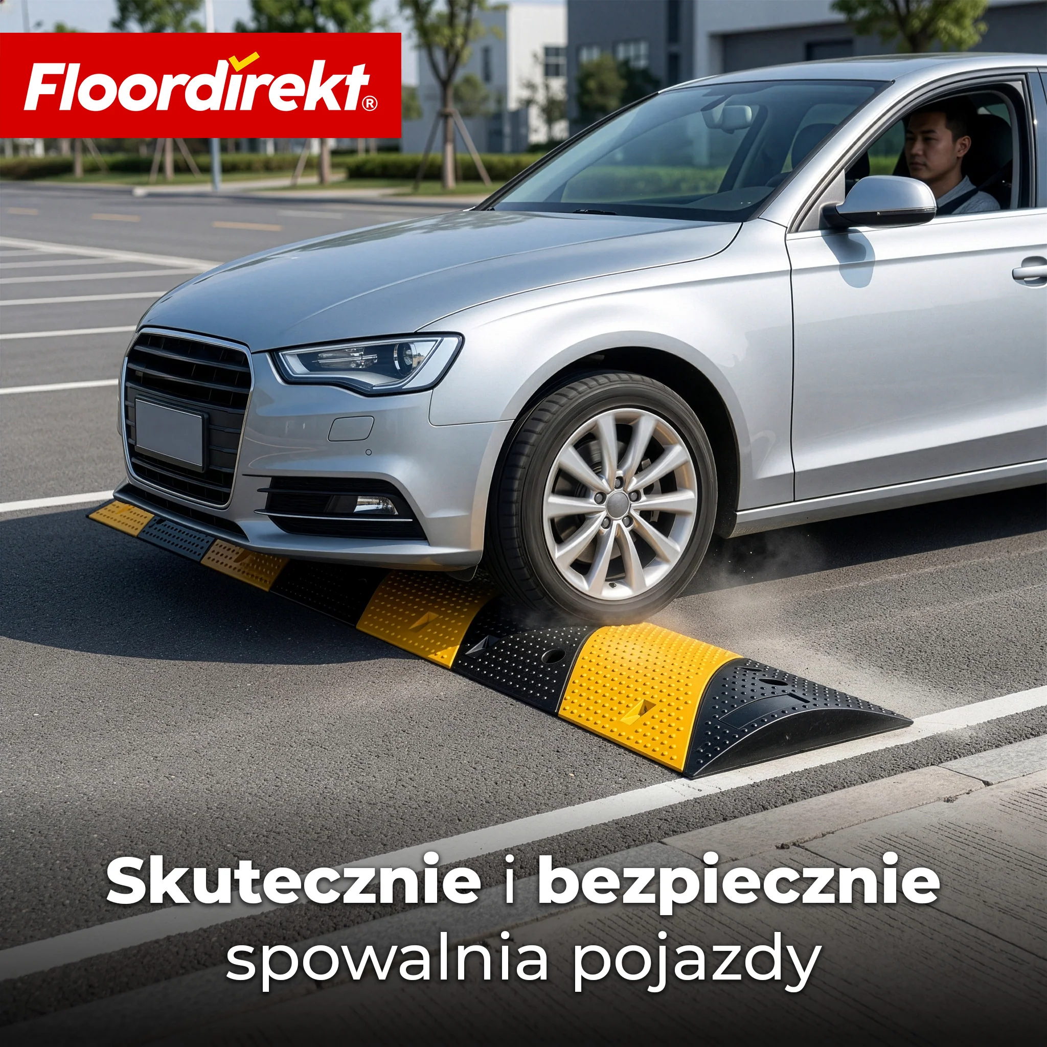 Próg zwalniający Pico | gumowy próg drogowy do 30 t | próg spowalniający żółto-czarny 100 x 30 cm - Image 8