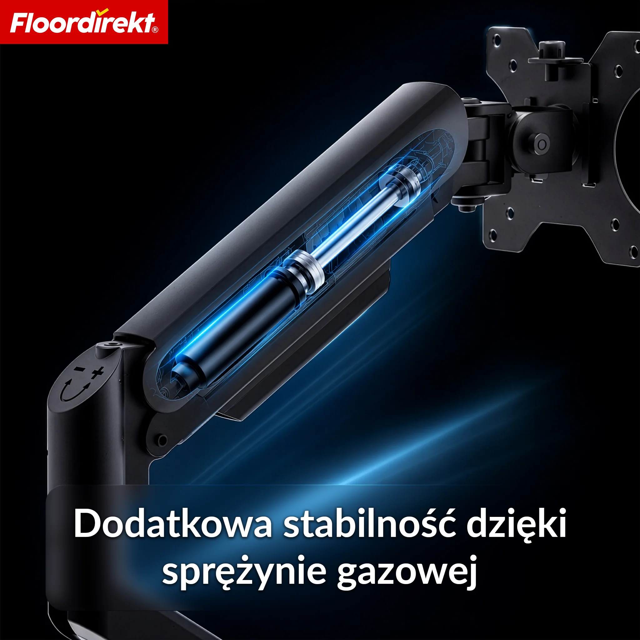 Ramię gazowe do monitora | Elastycznie regulowany uchwyt do monitora z zaciskiem biurkowym do 1–2 monitorów - Image 19