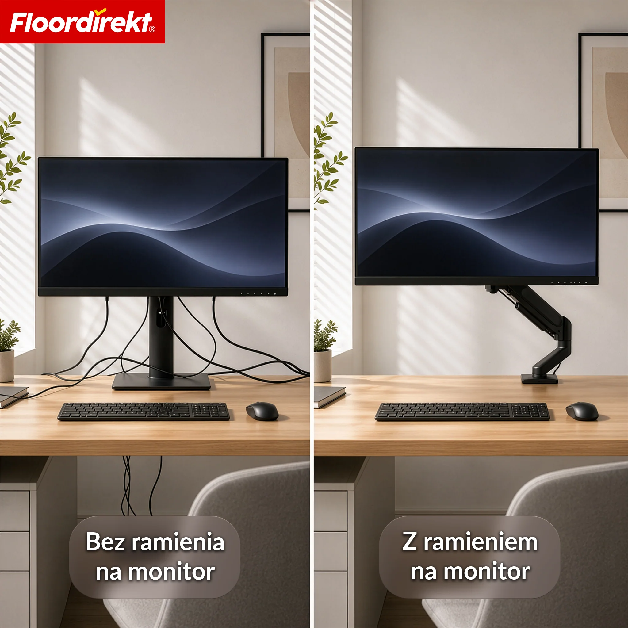 Ramię gazowe do monitora | Elastycznie regulowany uchwyt do monitora z zaciskiem biurkowym do 1–2 monitorów - Image 5