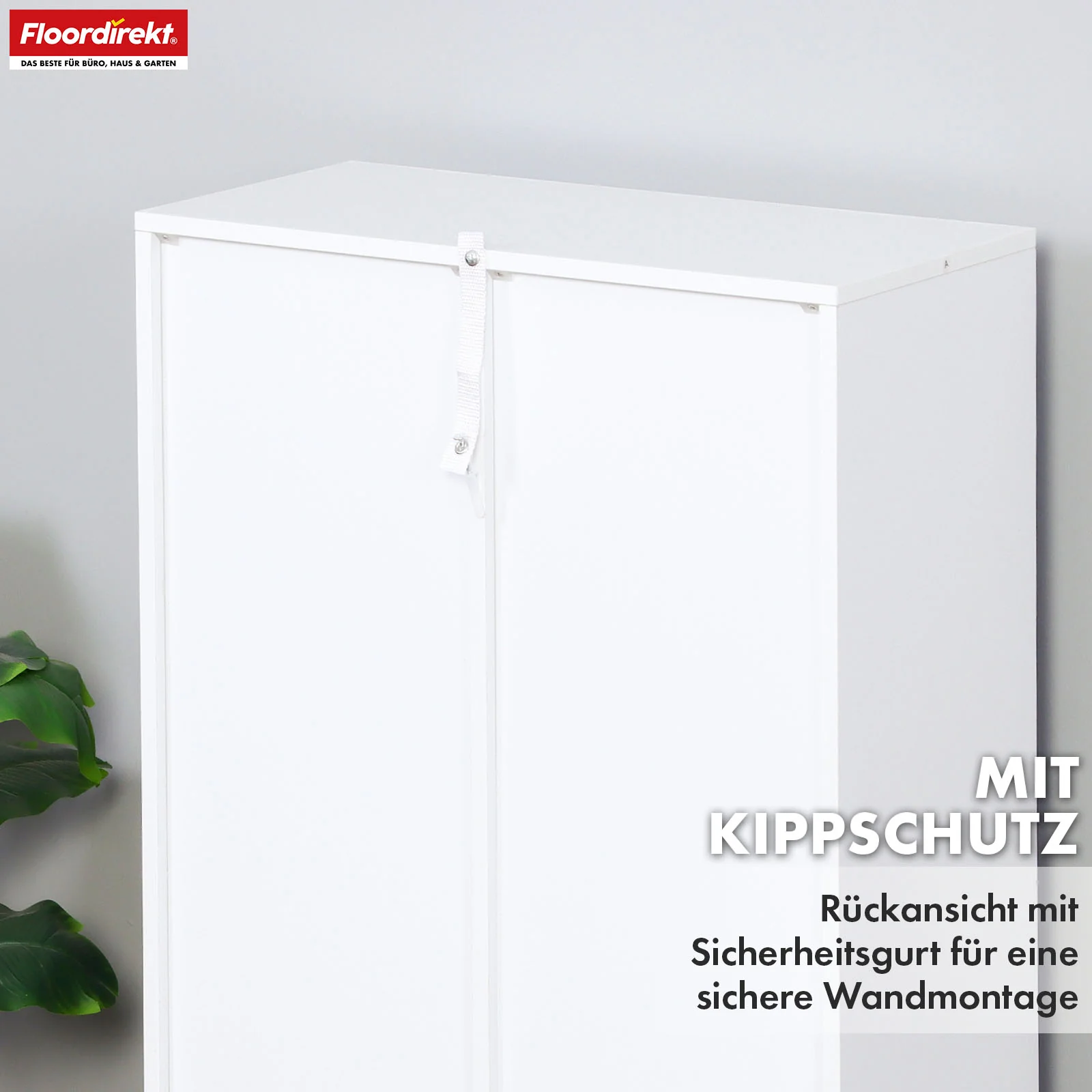 Regał | California | Nowoczesny, oszczędzający miejsce regał MDF z zabezpieczeniem przed przechyleniem w kolorze białym 4-8 otwartych przegródek - Image 7