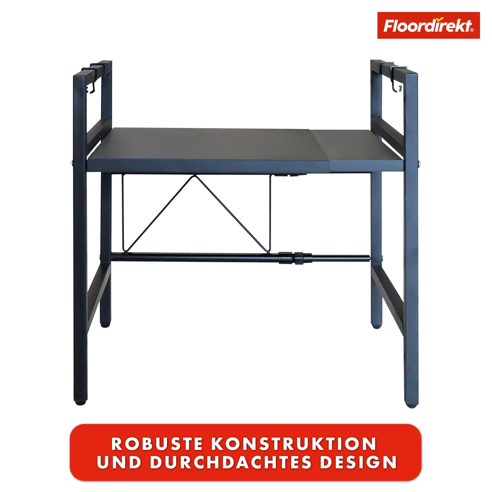 Półka na kuchenkę mikrofalową | Durango | Regulowany organizer kuchenny z 3 haczykami | Dostępny w 2 rozmiarach - Image 6
