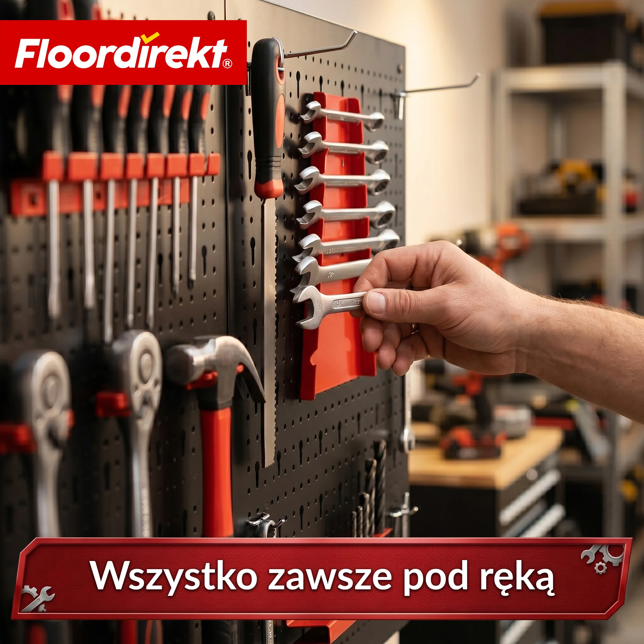 Ścianka narzędziowa | Parker | Metalowy zestaw tablicy perforowanej z akcesoriami | Uchwyt na narzędzia do warsztatu i garażu - Image 31