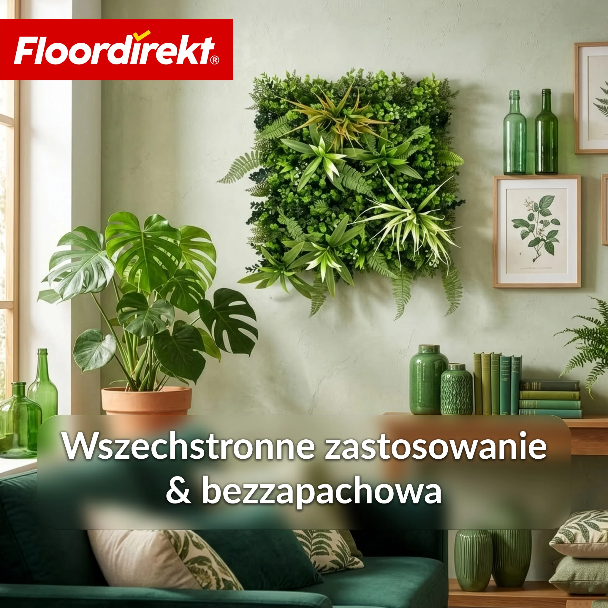 Ścianka roślinna | Fire Sky | Naturalny, bezobsługowy panel roślin sztucznych | Odporny na słońce i rozszerzalny dzięki systemowi klik | 50 × 50 cm - Image 5