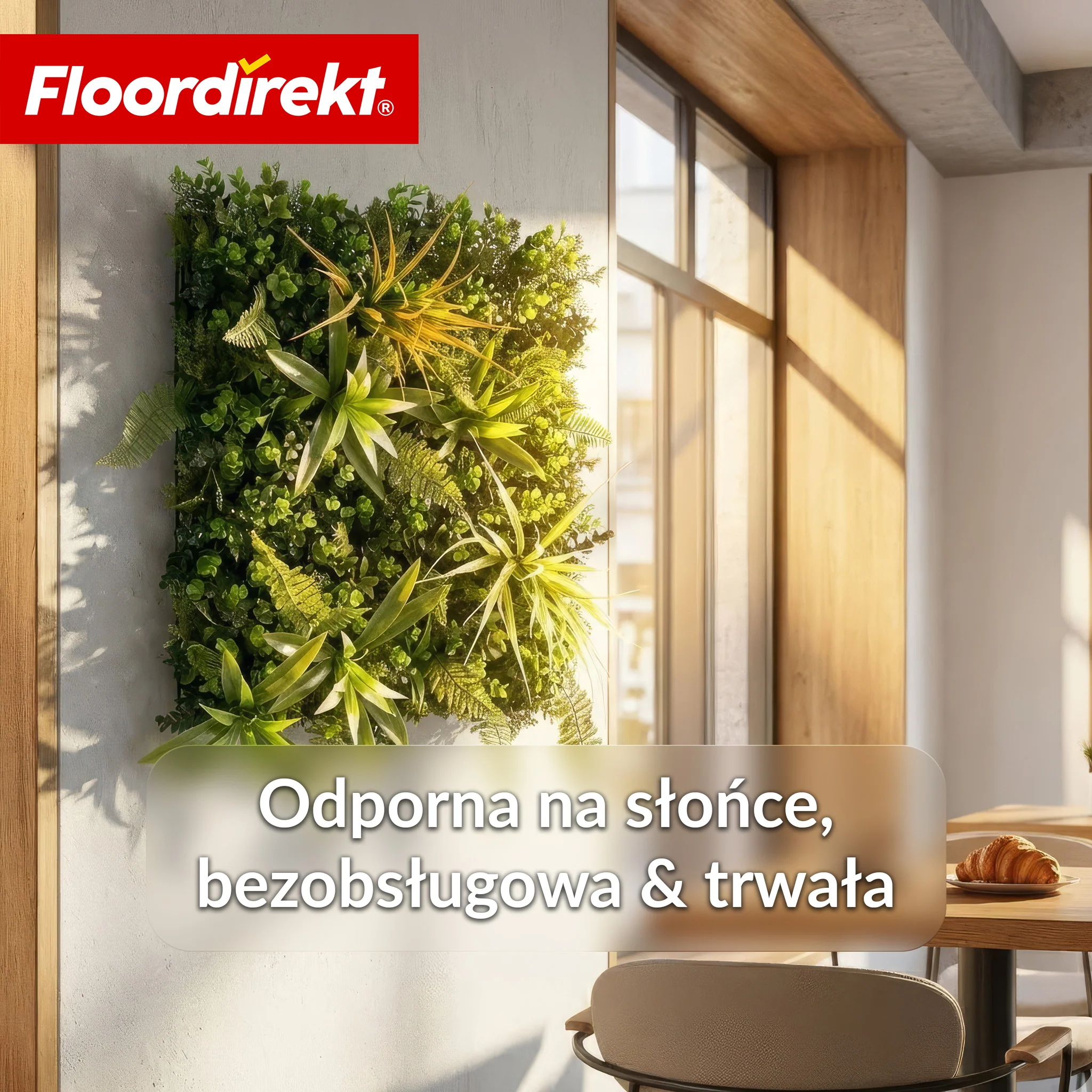 Ścianka roślinna | Fire Sky | Naturalny, bezobsługowy panel roślin sztucznych | Odporny na słońce i rozszerzalny dzięki systemowi klik | 50 × 50 cm - Image 6