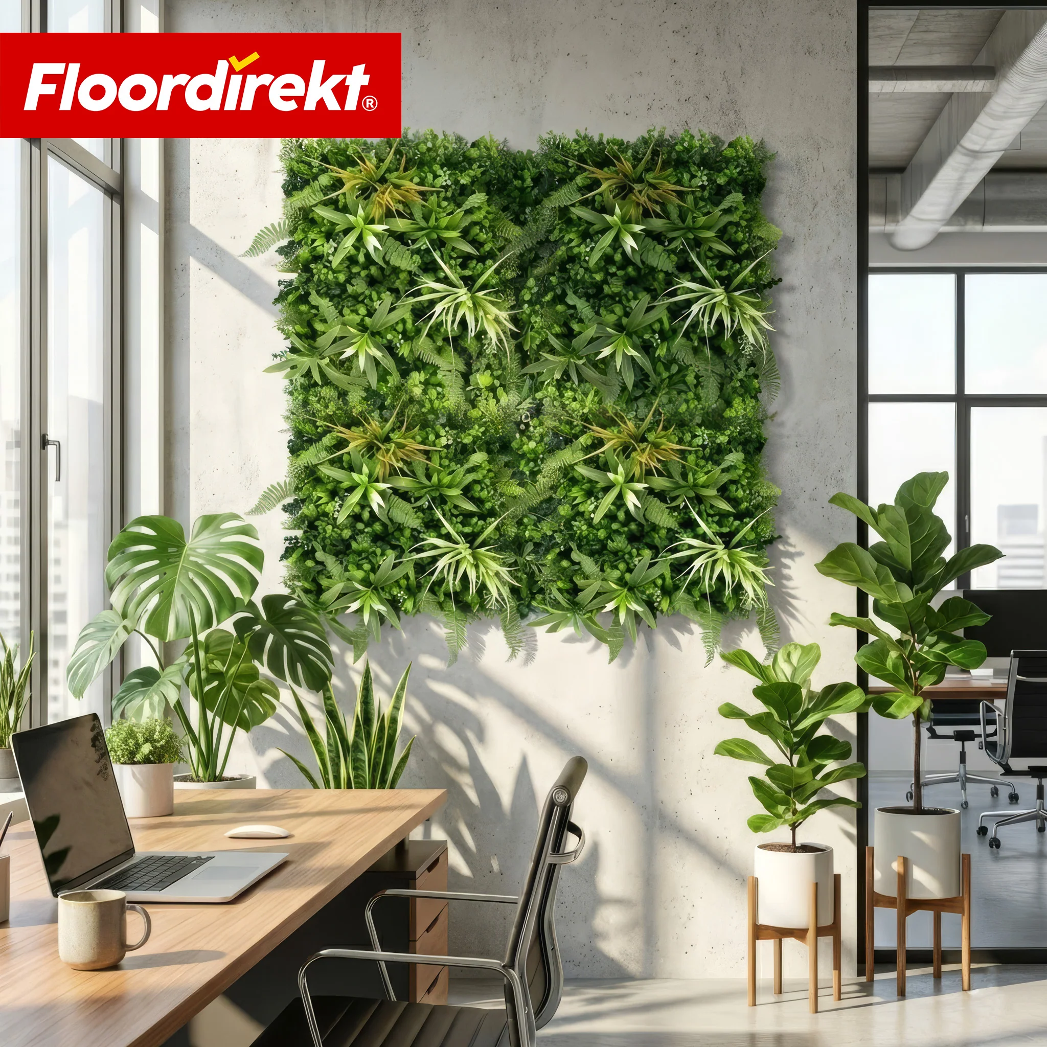 Ścianka roślinna | Fire Sky | Naturalny, bezobsługowy panel roślin sztucznych | Odporny na słońce i rozszerzalny dzięki systemowi klik | 50 × 50 cm - Image 8