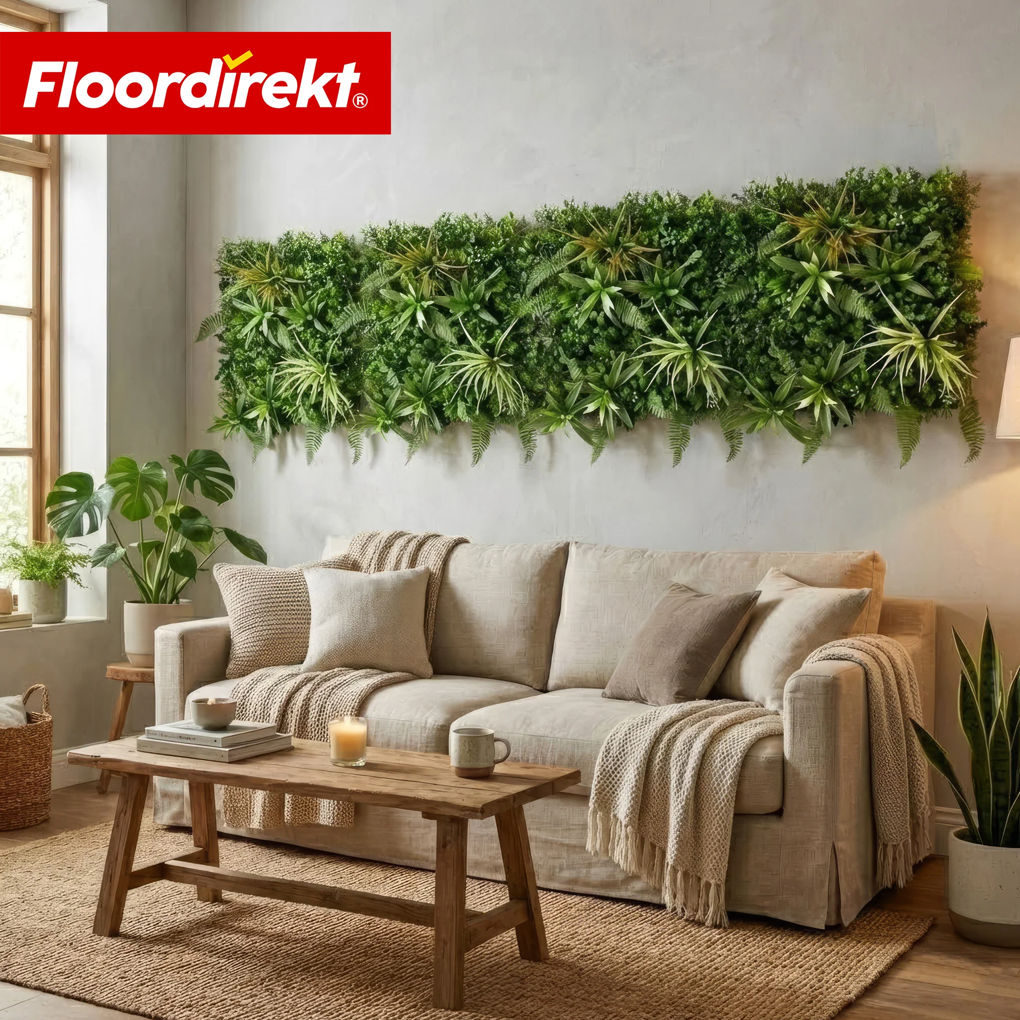 Ścianka roślinna | Fire Sky | Naturalny, bezobsługowy panel roślin sztucznych | Odporny na słońce i rozszerzalny dzięki systemowi klik | 50 × 50 cm - Image 9