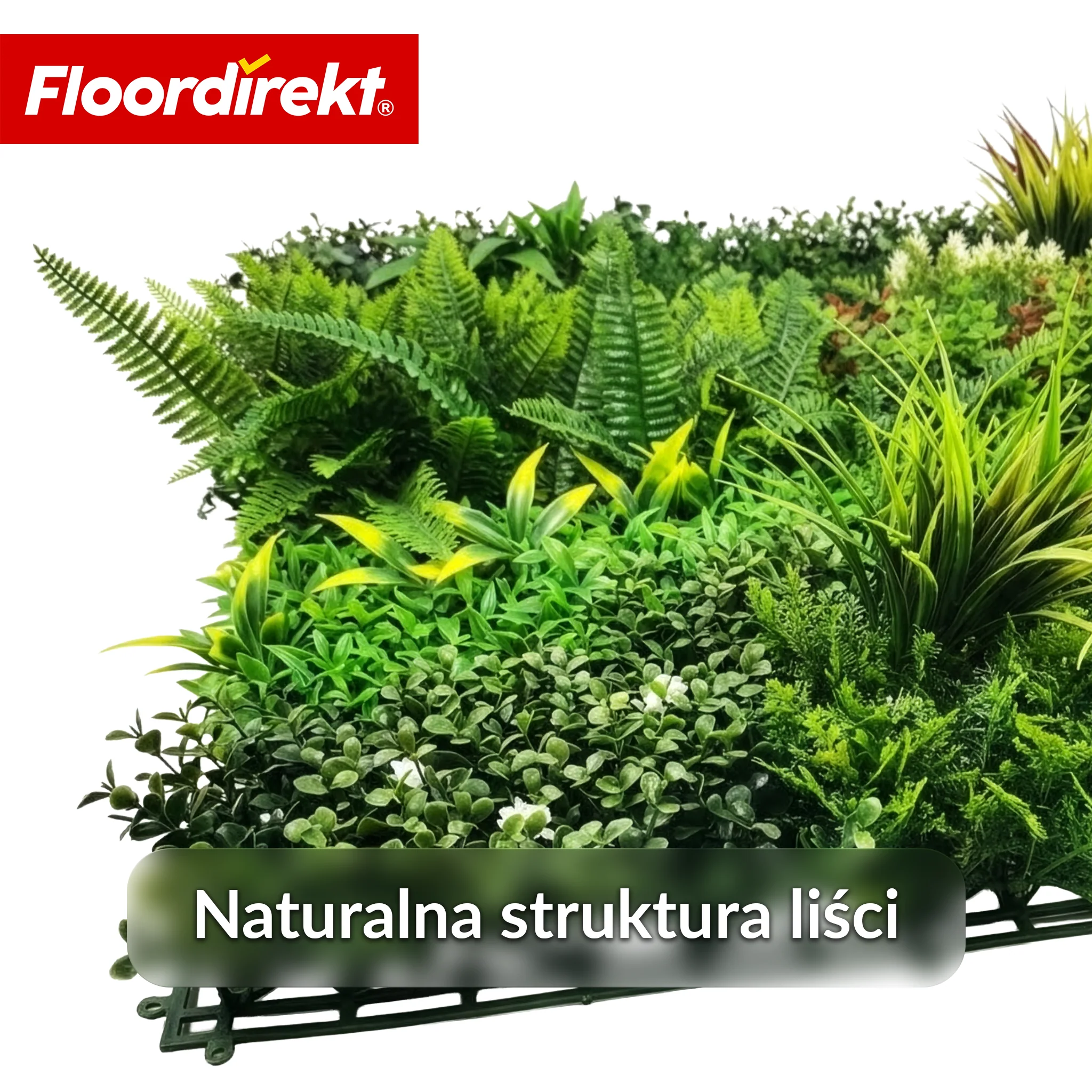 Ściana roślinna | Meadow | Naturalny panel z roślin sztucznych, odporny na słońce i bezobsługowy | Rozszerzalny system klik | 100 × 100 cm - Image 4