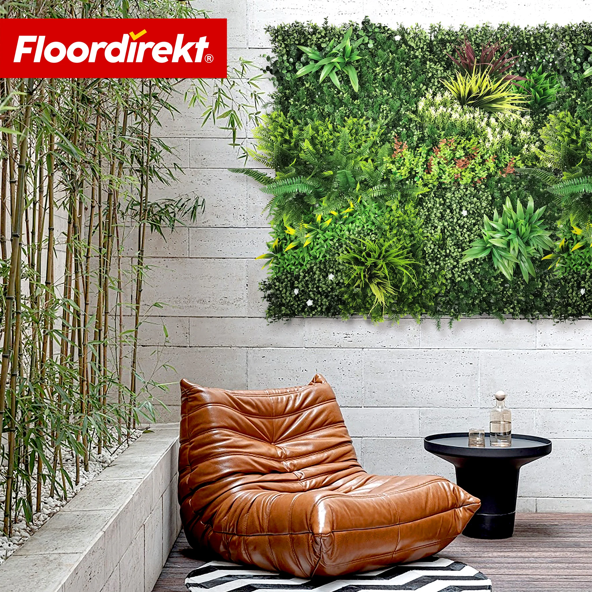 Ściana roślinna | Meadow | Naturalny panel z roślin sztucznych, odporny na słońce i bezobsługowy | Rozszerzalny system klik | 100 × 100 cm - Image 9