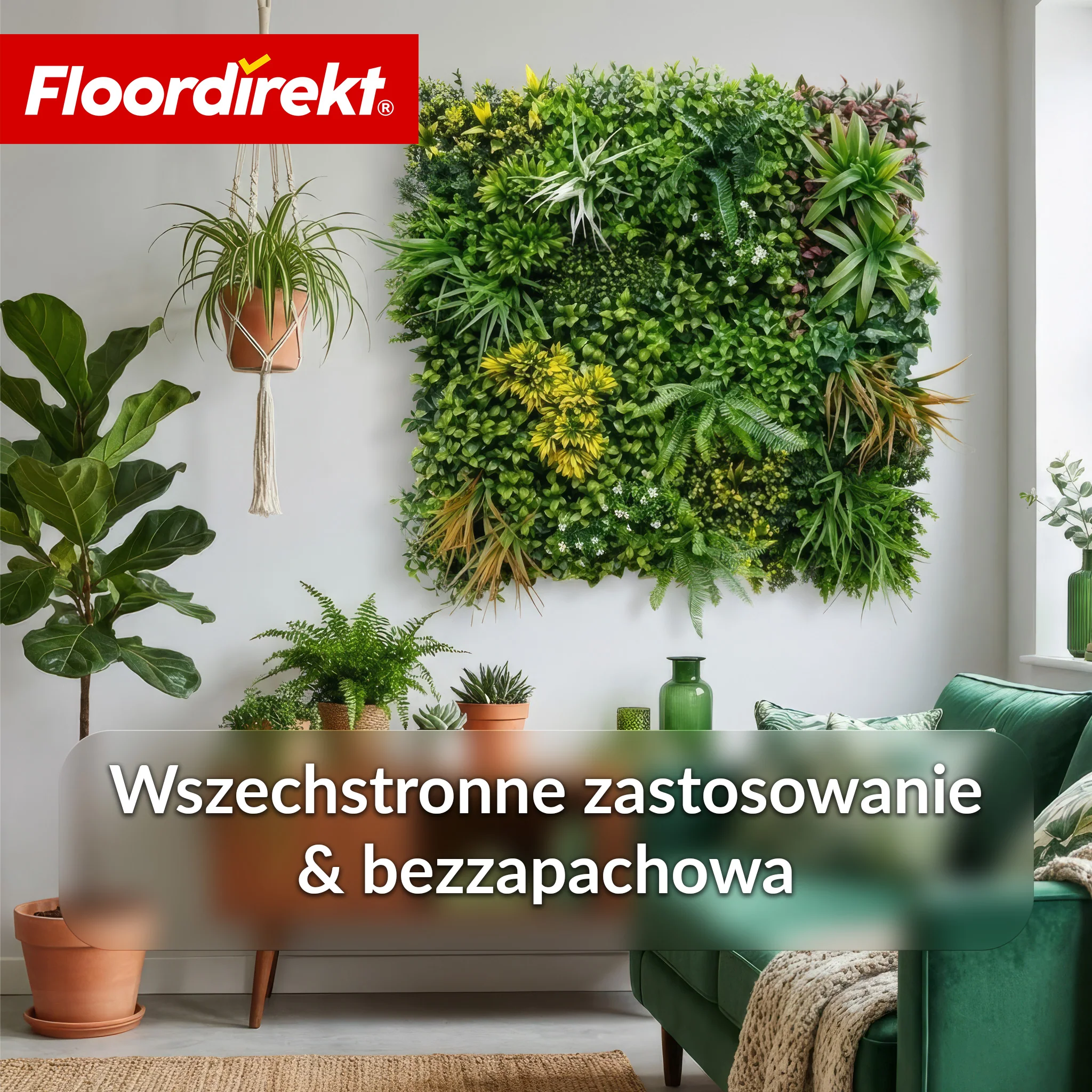 Ścianka roślinna | Spring Garden | Naturalny, bezobsługowy panel roślinny | Odporna na słońce i rozszerzalna dzięki systemowi klik | 100 × 100 cm - Image 4