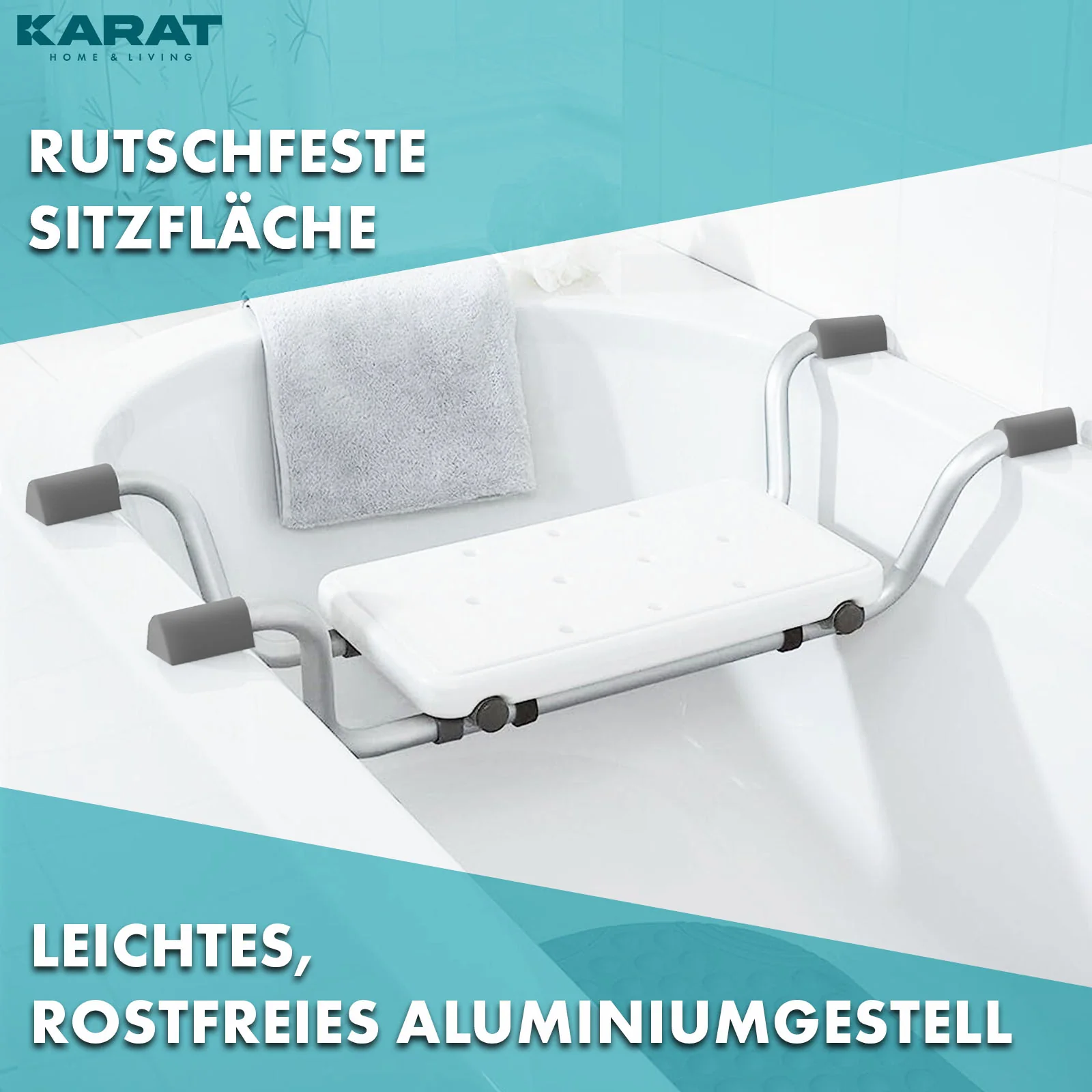 Siedzisko do wanny | Levi | Regulowane siedzisko kąpielowe do 150 kg, aluminium - Image 3