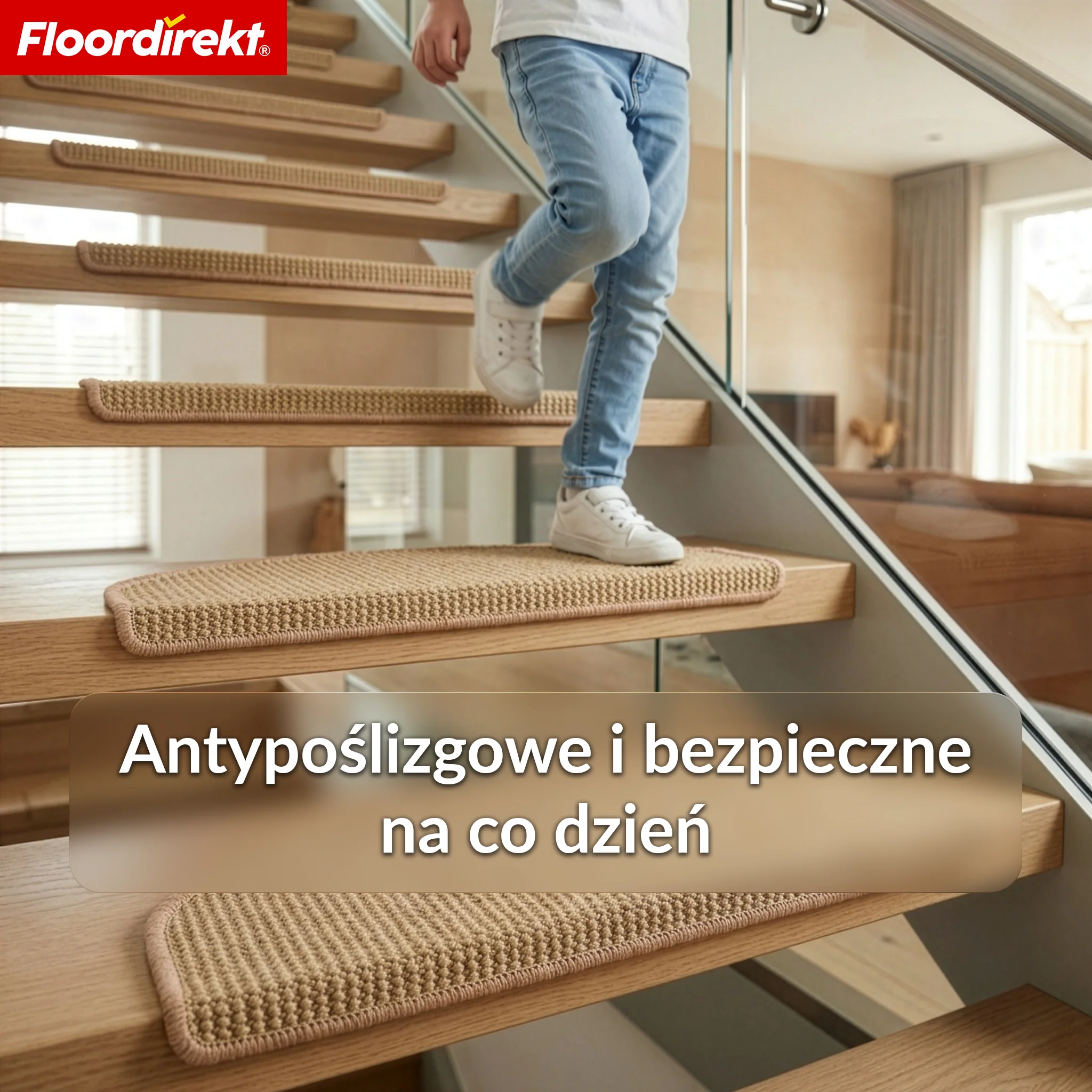 Mata schodowa z sizalu | Pearl | Półokrągła antypoślizgowa mata na schody, wygłuszająca i trwała - Image 5