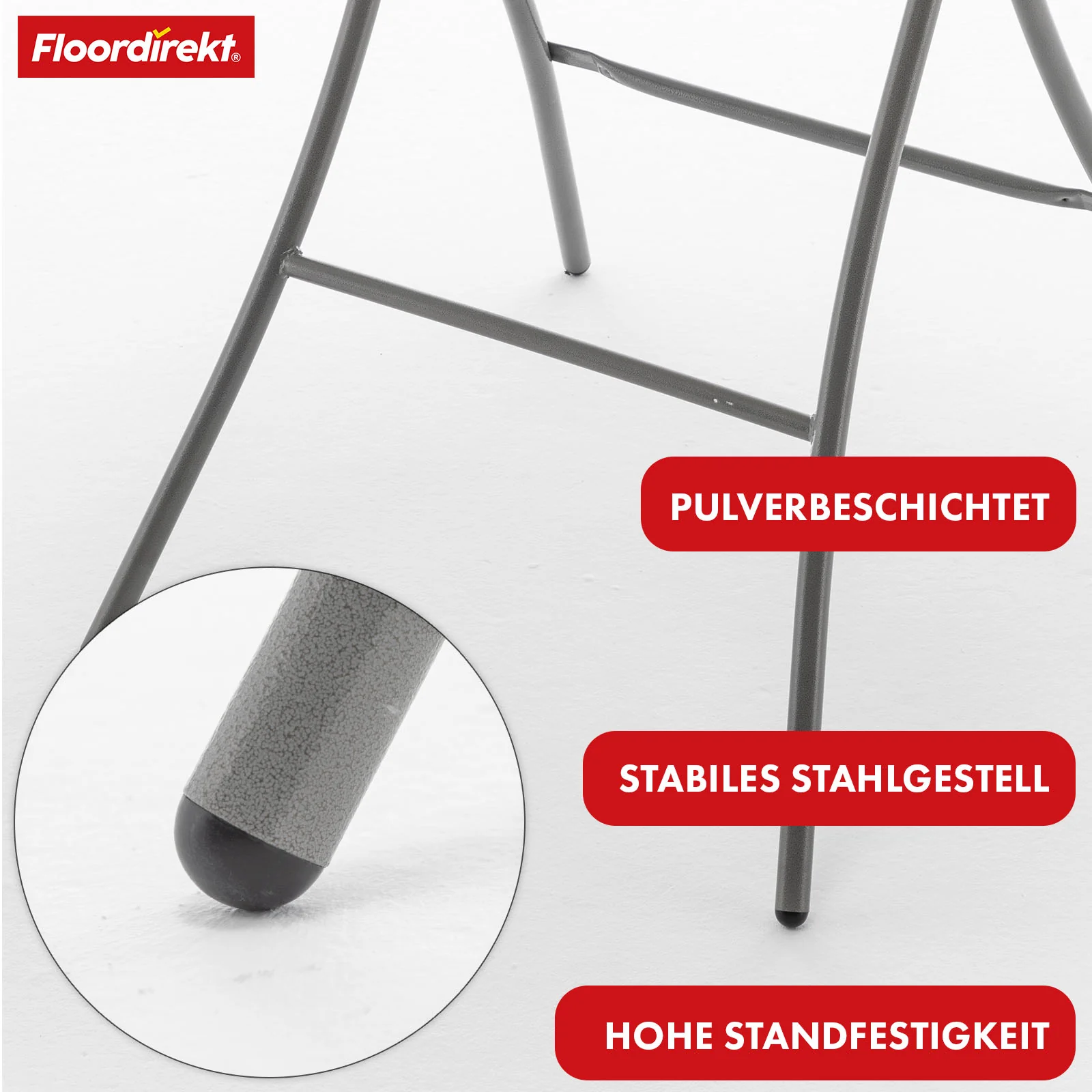 Stół składany | Nagano | Okrągły biały składany stół ogrodowy | Średnica 80 cm - Image 6