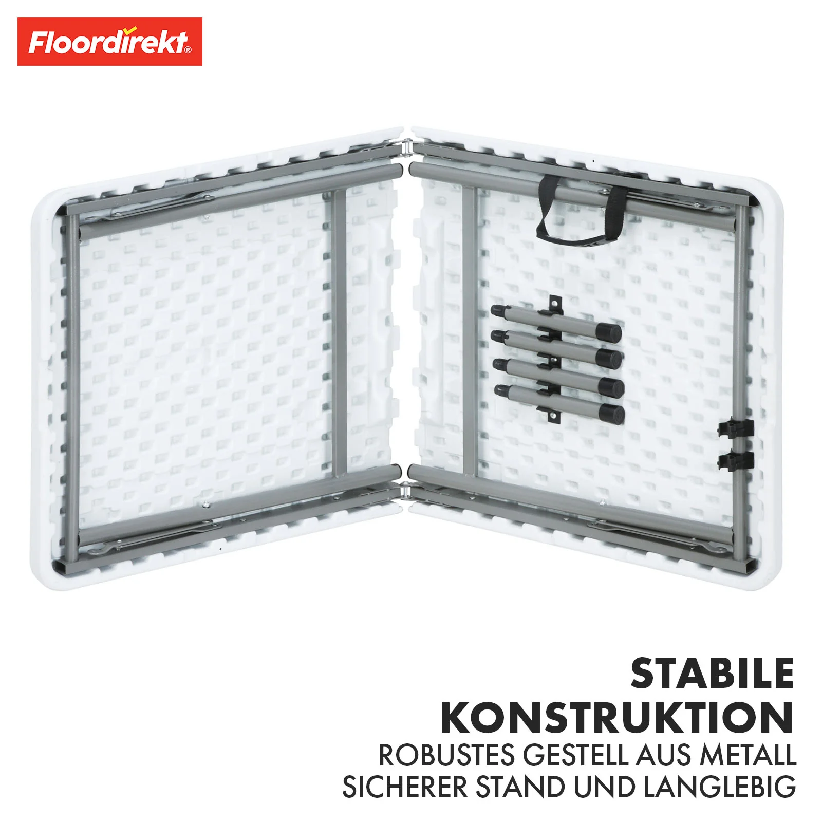 Stół składany | Fukui | Odporny na warunki atmosferyczne, stabilny i mobilny do użytku wewnątrz i na zewnątrz budynków | 120 x 60 cm - Image 5