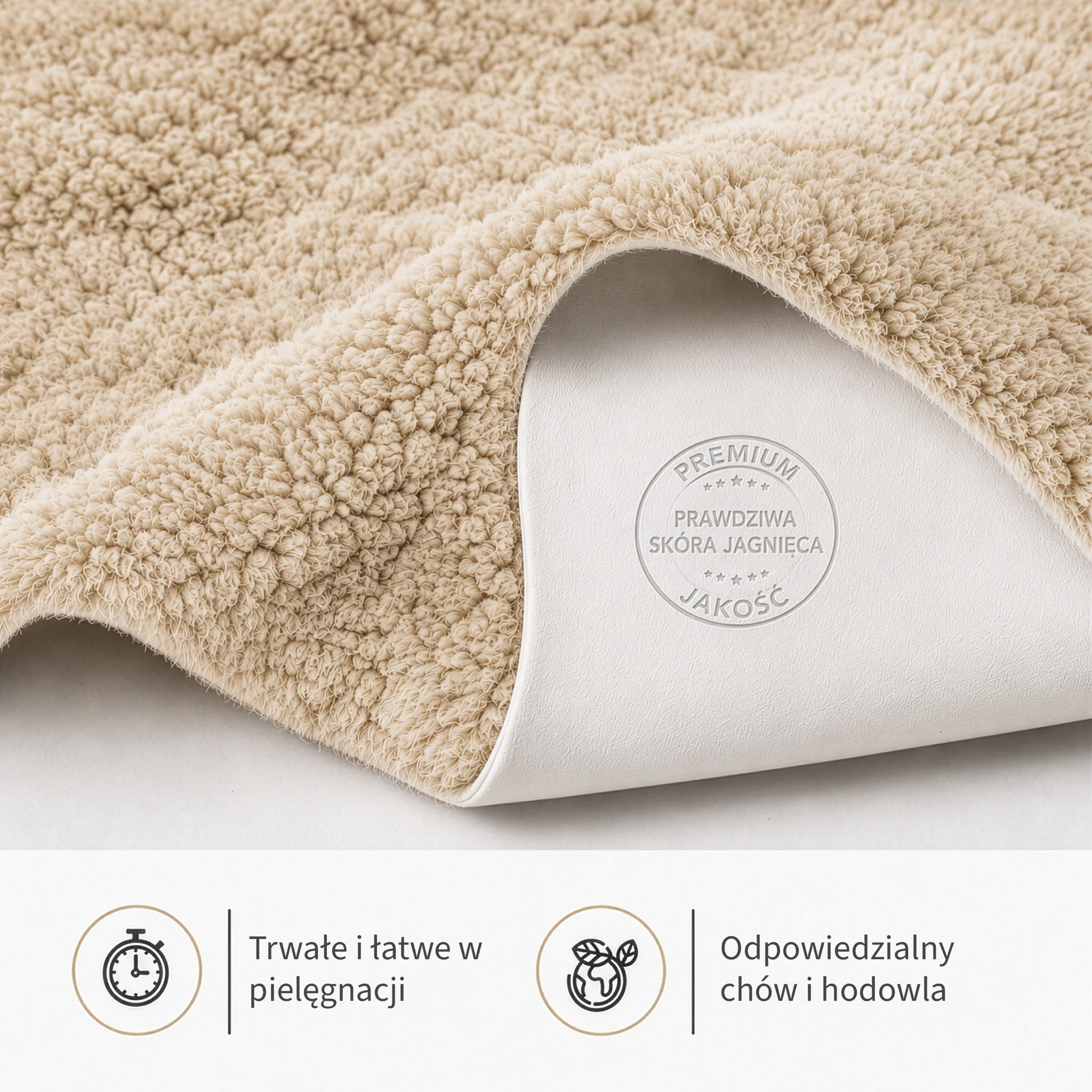 Skóra owcza Design | Audrey | Naturalna skóra jagnięca ze 100% wełny owczej | Miękka i naturalna - Image 24