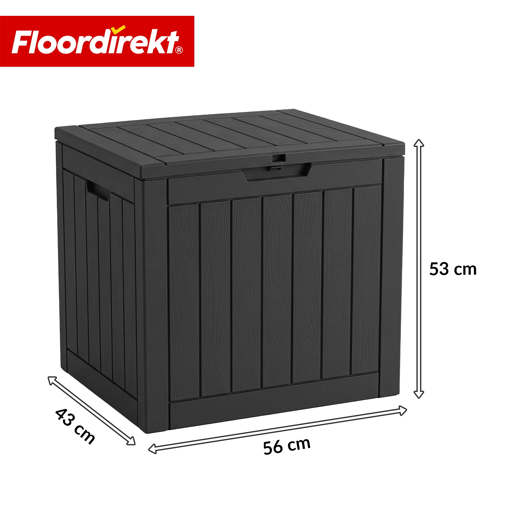 Skrzynia ogrodowa w wyglądzie drewna | Wodoodporna skrzynia na poduszki na taras i balkon | 118L / 270L / 300L - Image 2