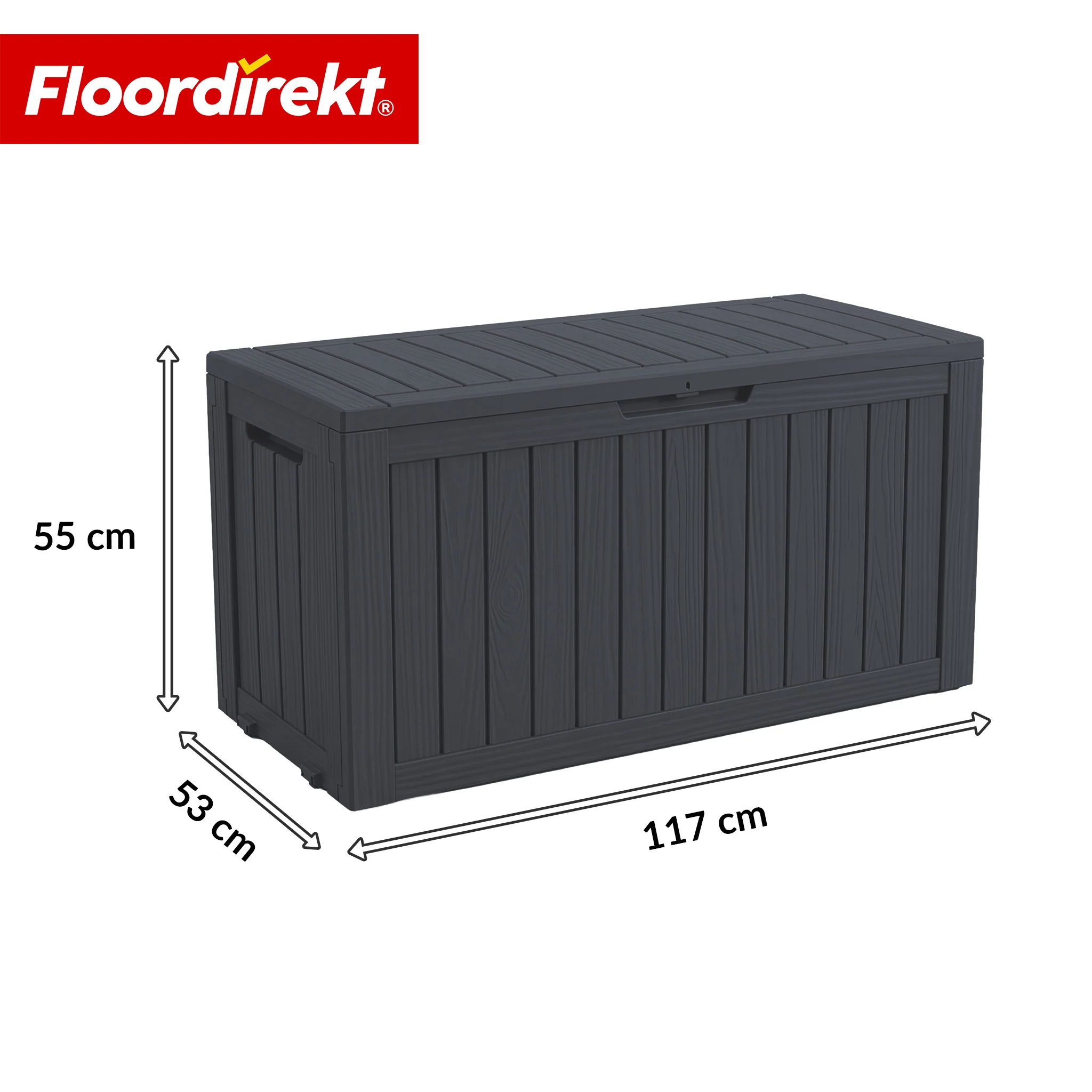 Skrzynia ogrodowa w wyglądzie drewna | Wodoodporna skrzynia na poduszki na taras i balkon | 118L / 270L / 300L - Image 20