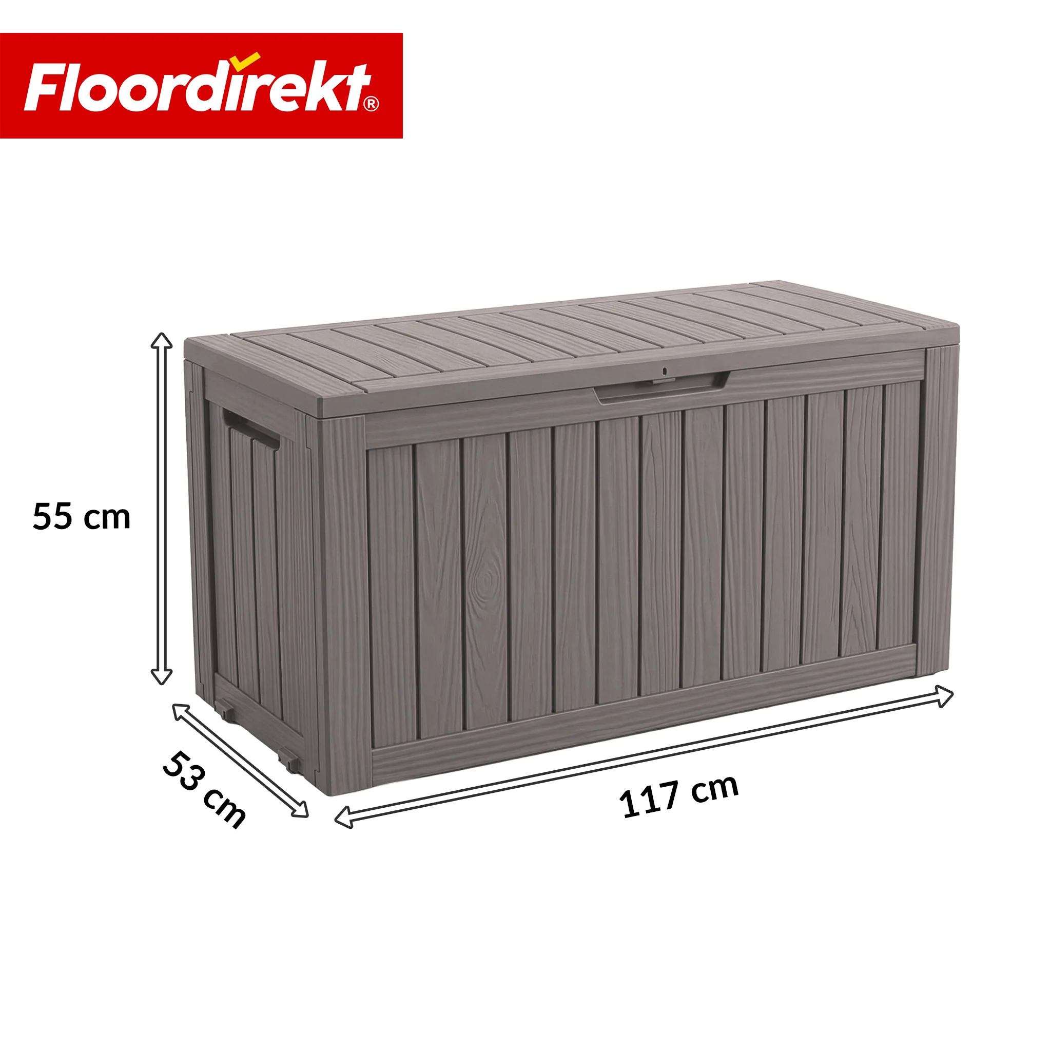 Skrzynia ogrodowa w wyglądzie drewna | Wodoodporna skrzynia na poduszki na taras i balkon | 118L / 270L / 300L - Image 30